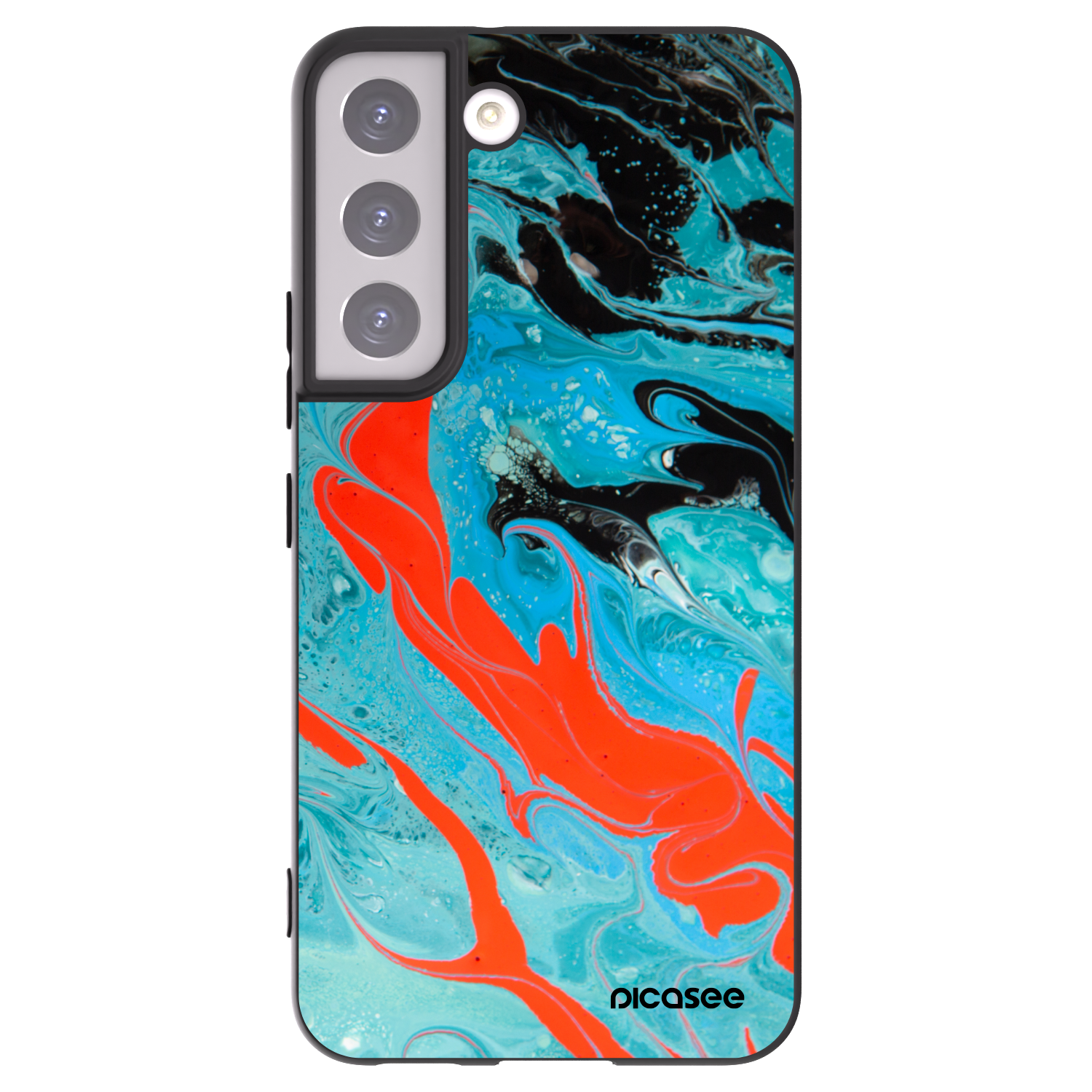 Picasee silikonowe czarne etui na Samsung Galaxy S22 5G - Blue Magma