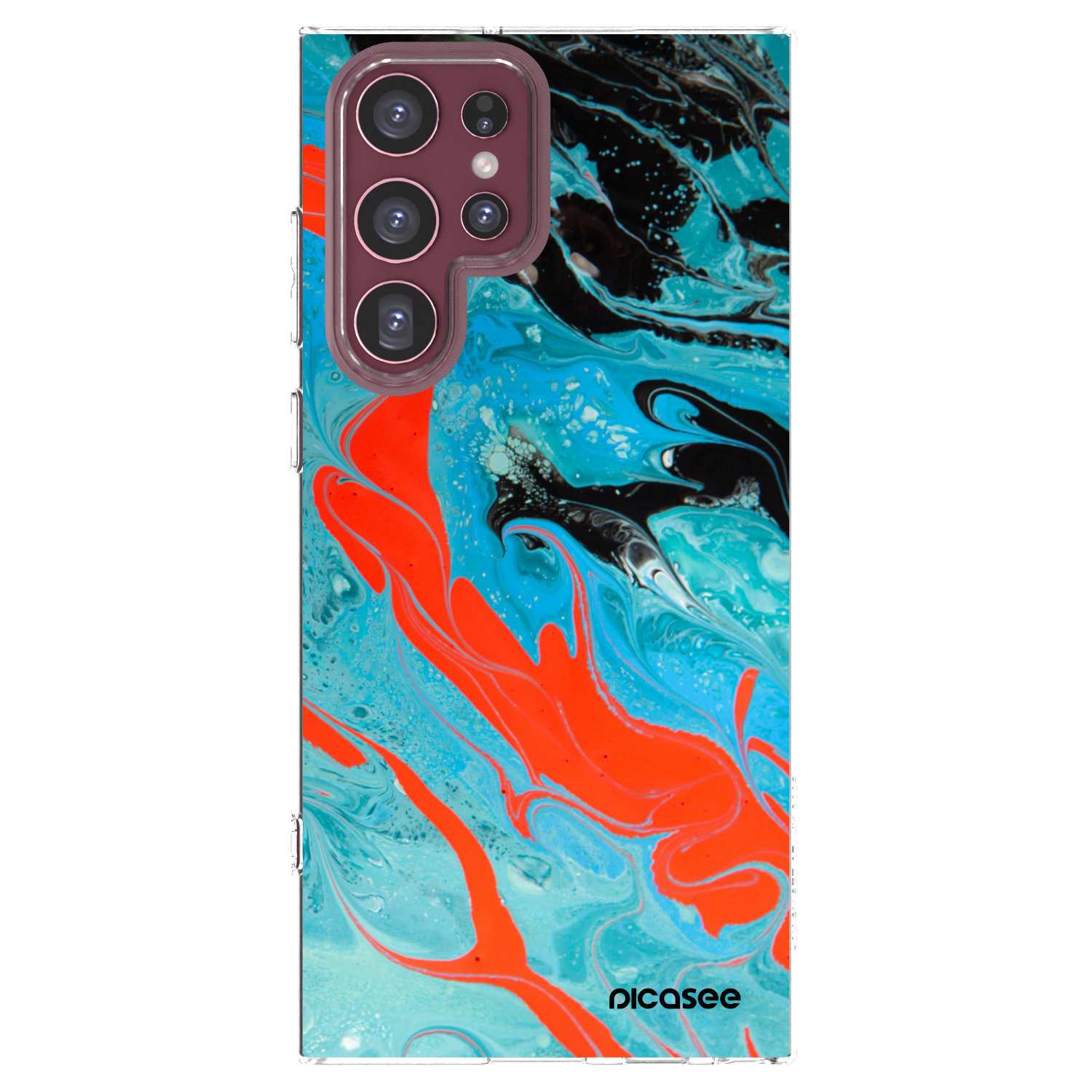 Picasee silikonowe przeźroczyste etui na Samsung Galaxy S22 Ultra 5G - Blue Magma