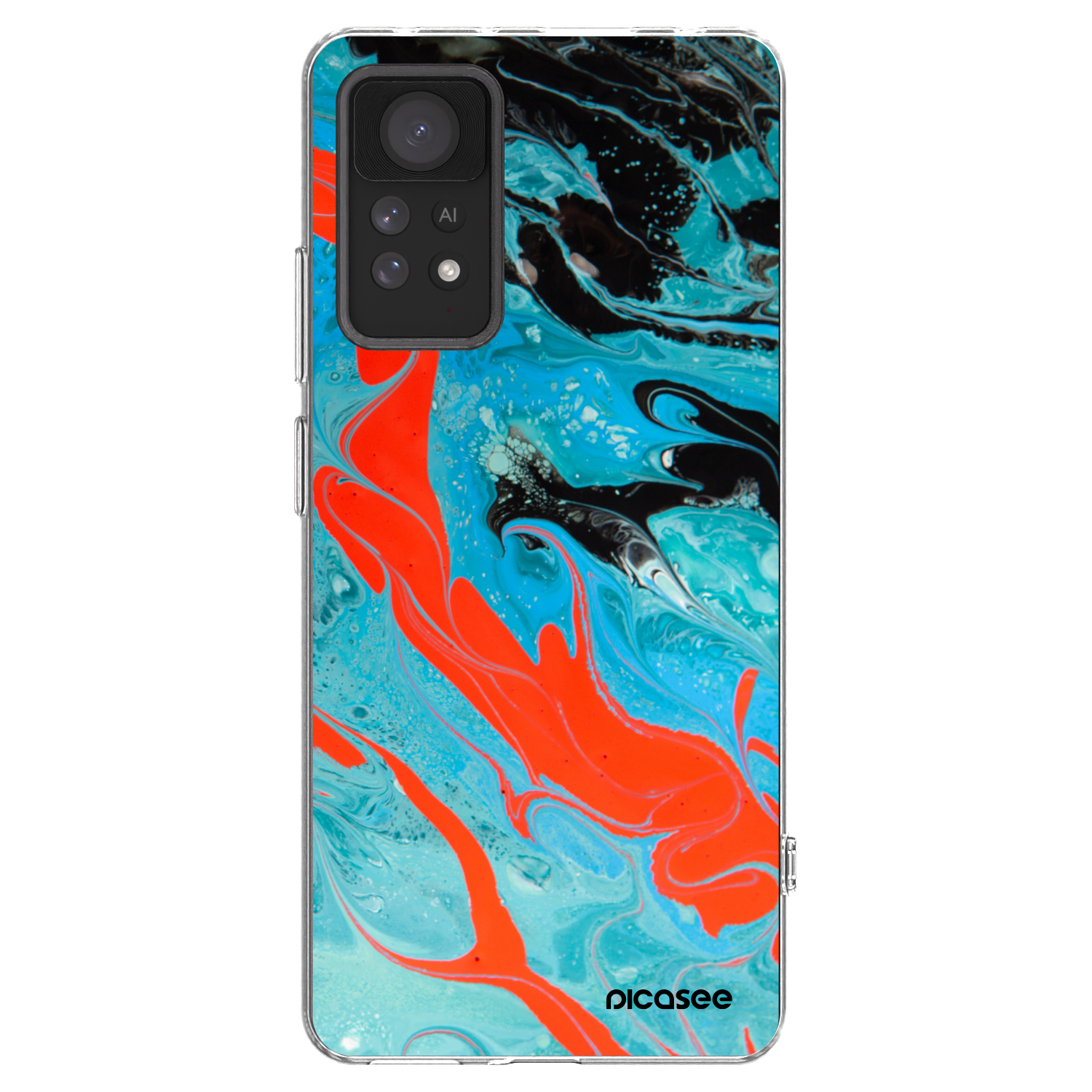 Picasee silikonowe przeźroczyste etui na Xiaomi Redmi Note 11 Pro 5G - Blue Magma