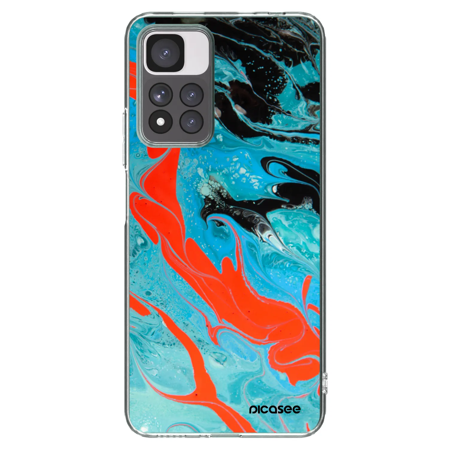 Picasee silikonowe przeźroczyste etui na Xiaomi Redmi Note 11 Pro+ 5G - Blue Magma