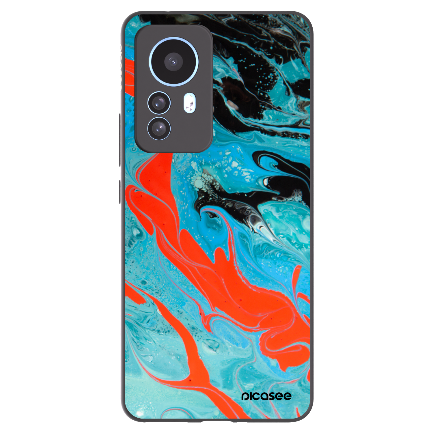 Picasee silikonowe czarne etui na Xiaomi 12T Pro - Blue Magma