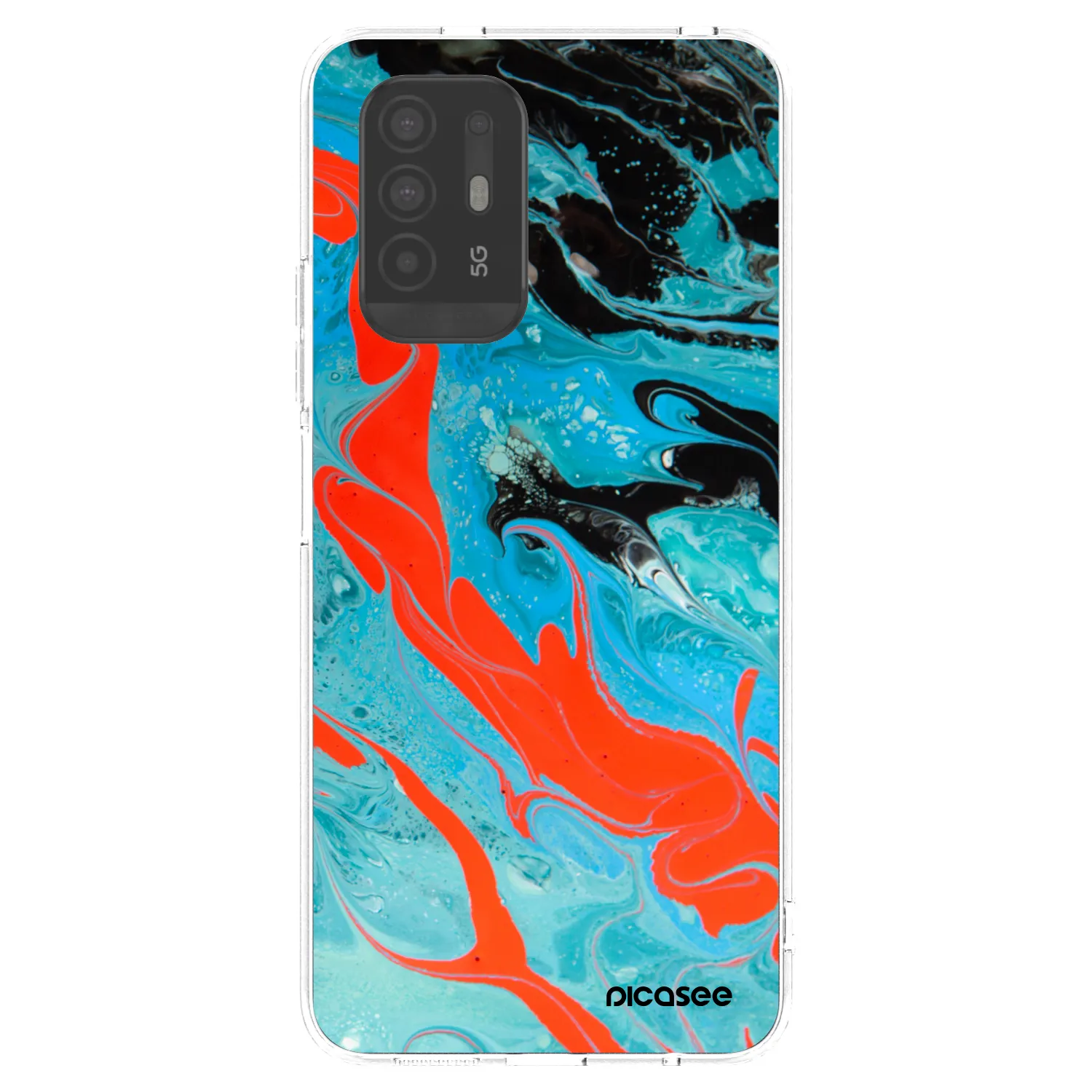 Picasee silikonowe przeźroczyste etui na OPPO A94 5G - Blue Magma
