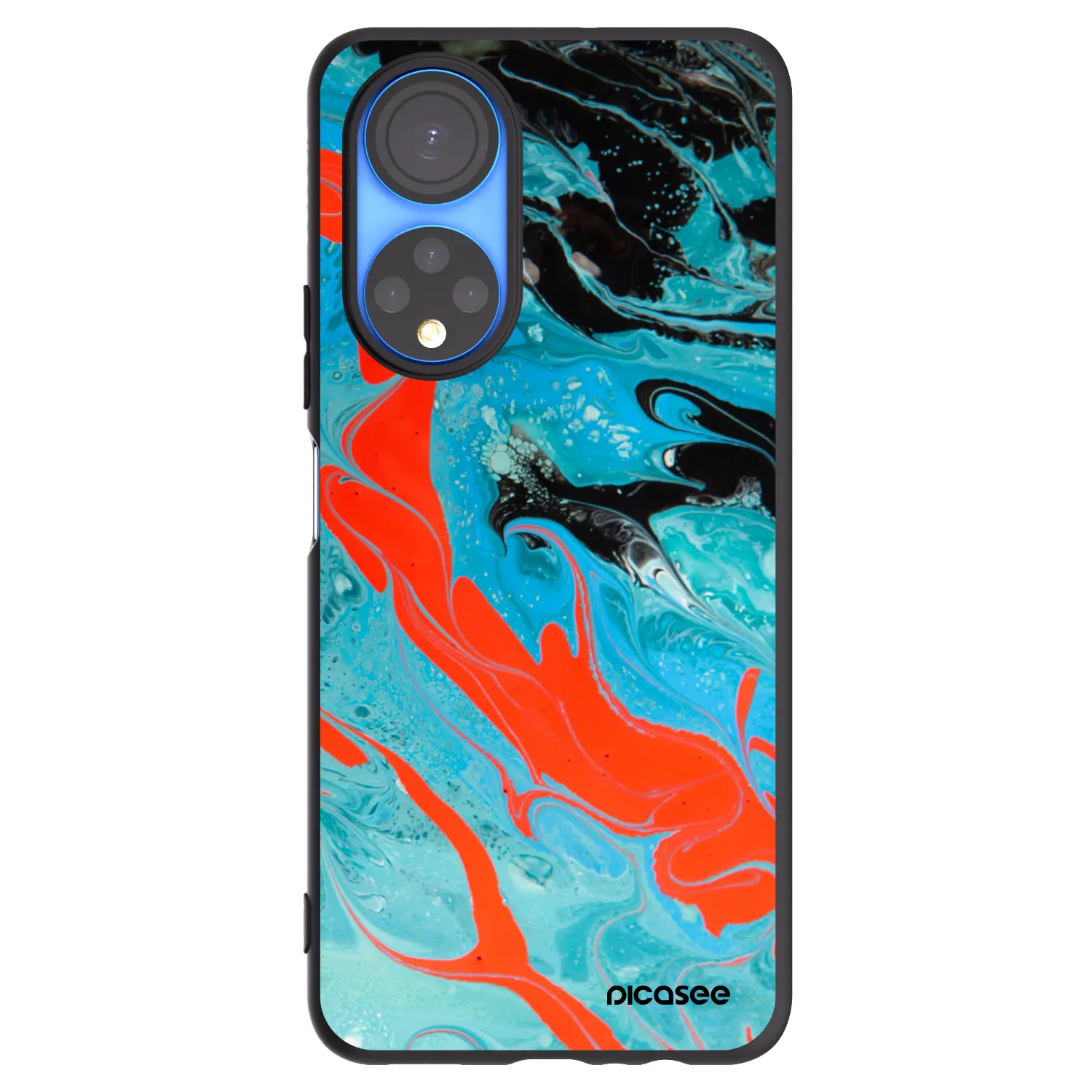 Picasee silikonowe czarne etui na Honor X7 - Blue Magma