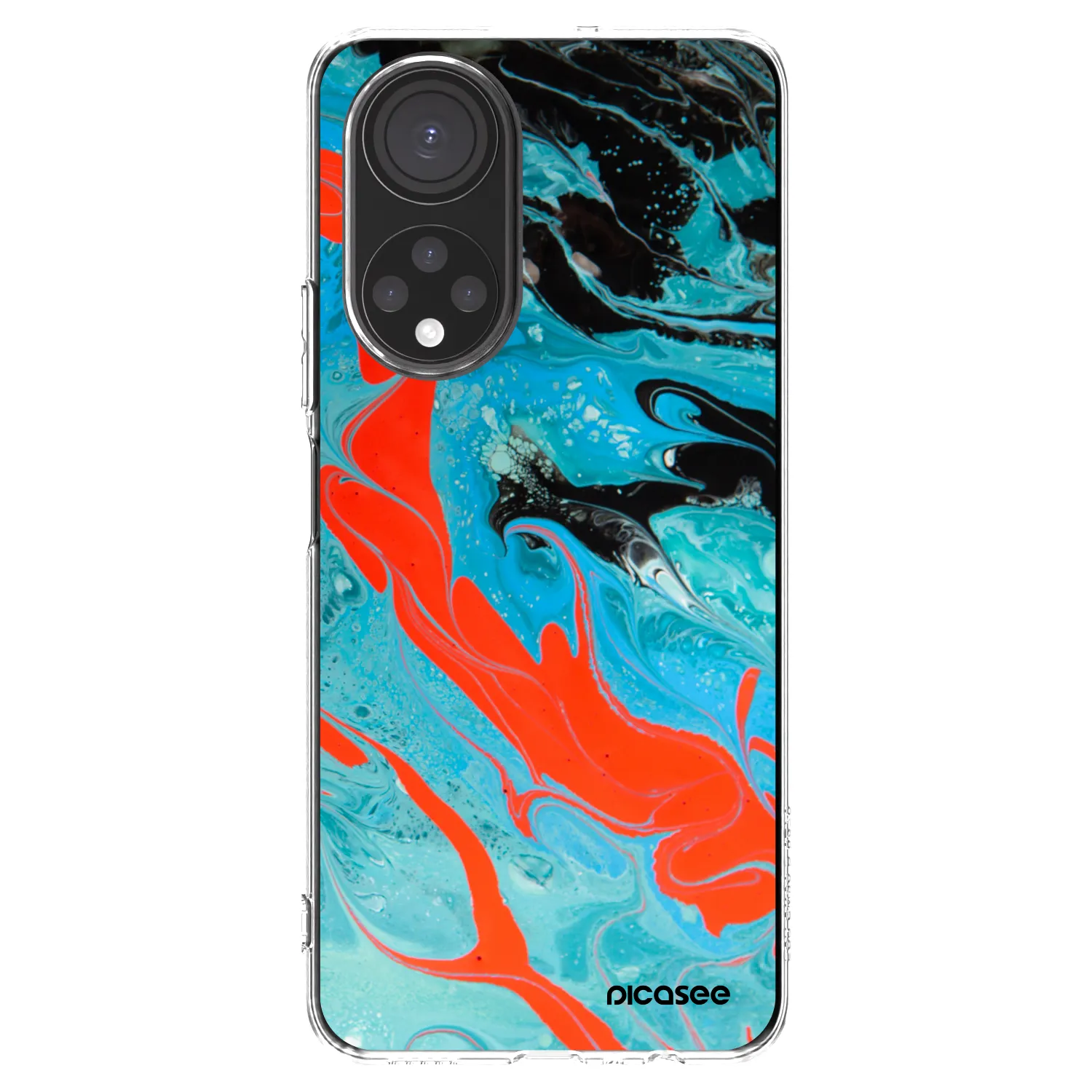 Picasee silikonowe przeźroczyste etui na Honor X7 - Blue Magma