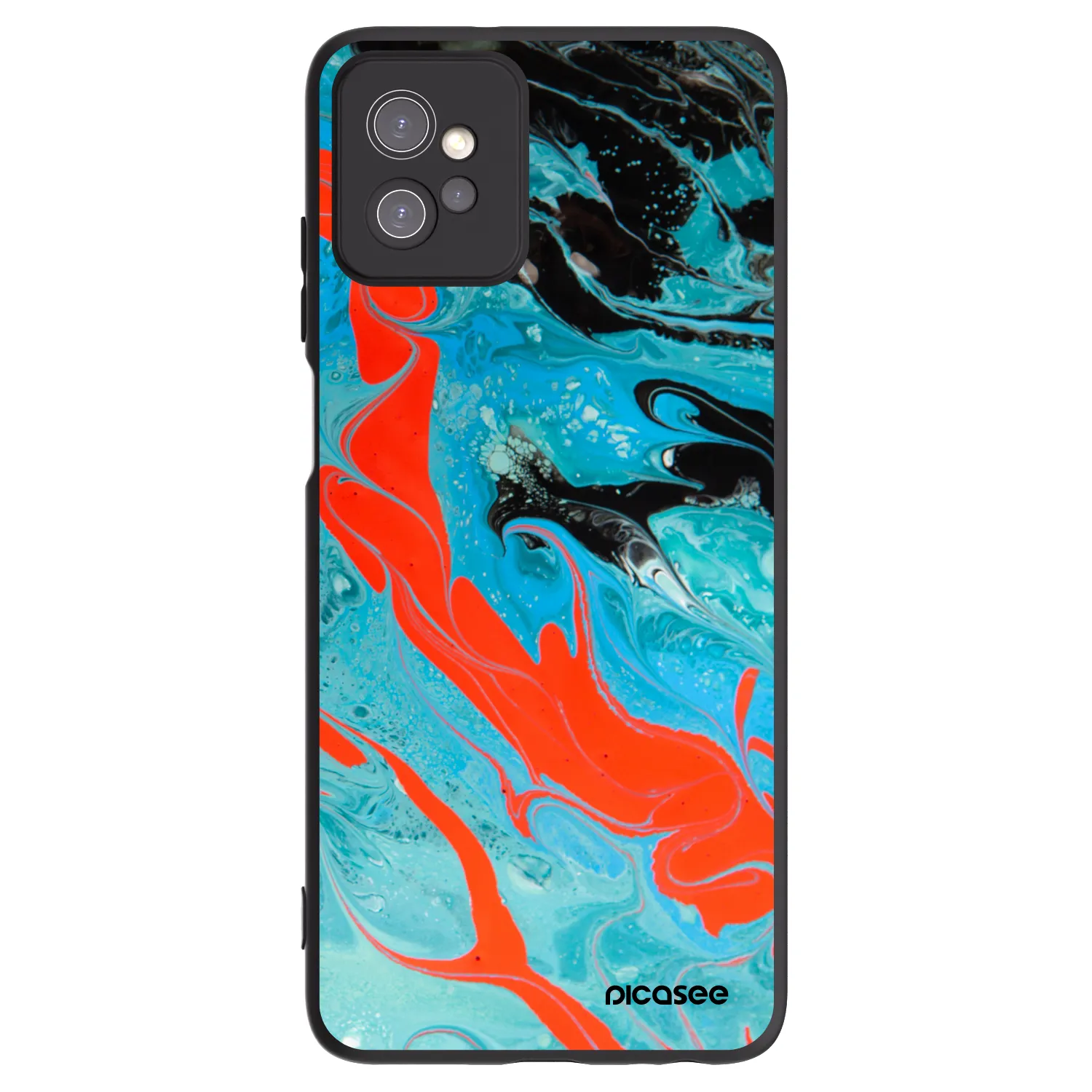 Picasee silikonowe czarne etui na Motorola Moto G32 - Blue Magma