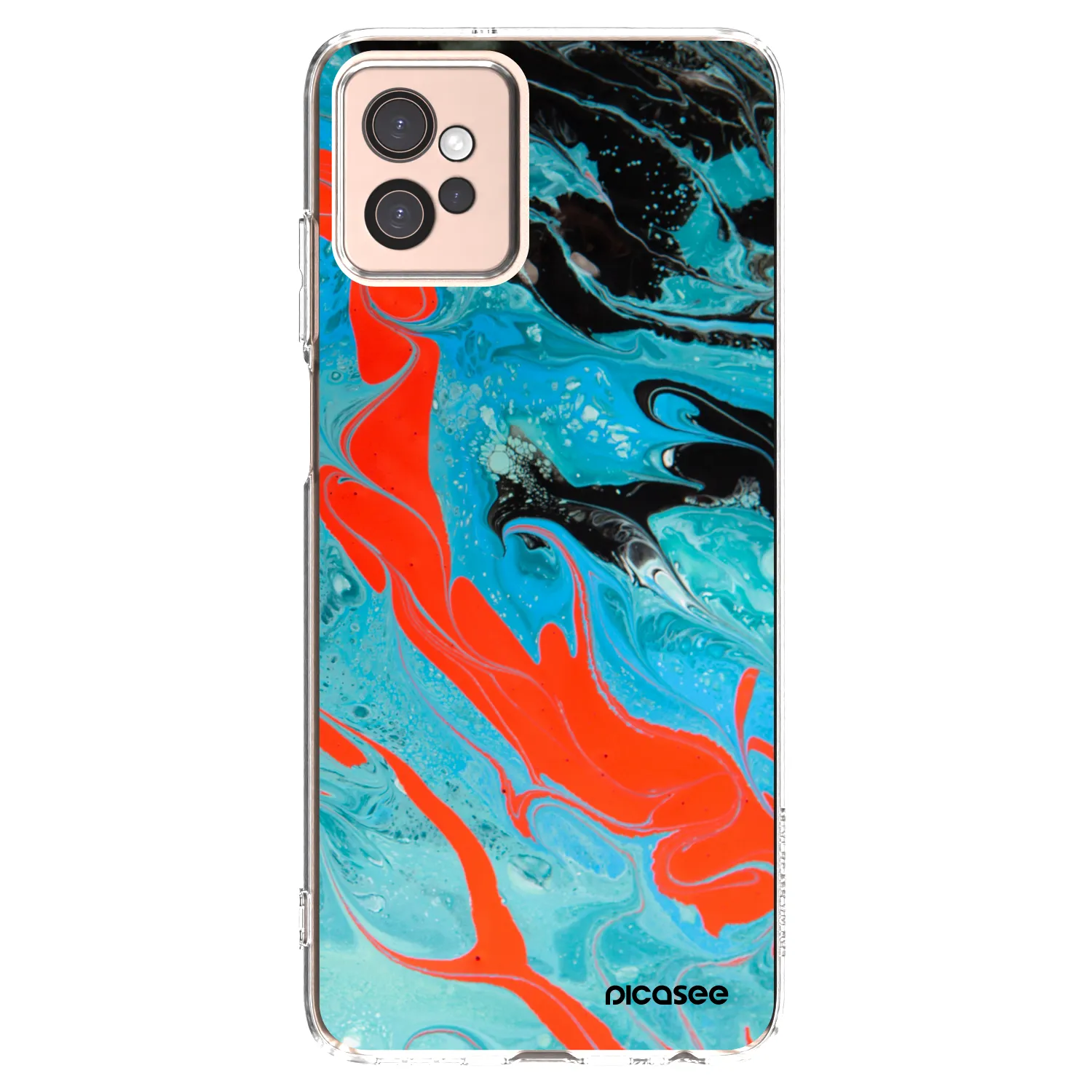 Picasee silikonowe przeźroczyste etui na Motorola Moto G32 - Blue Magma