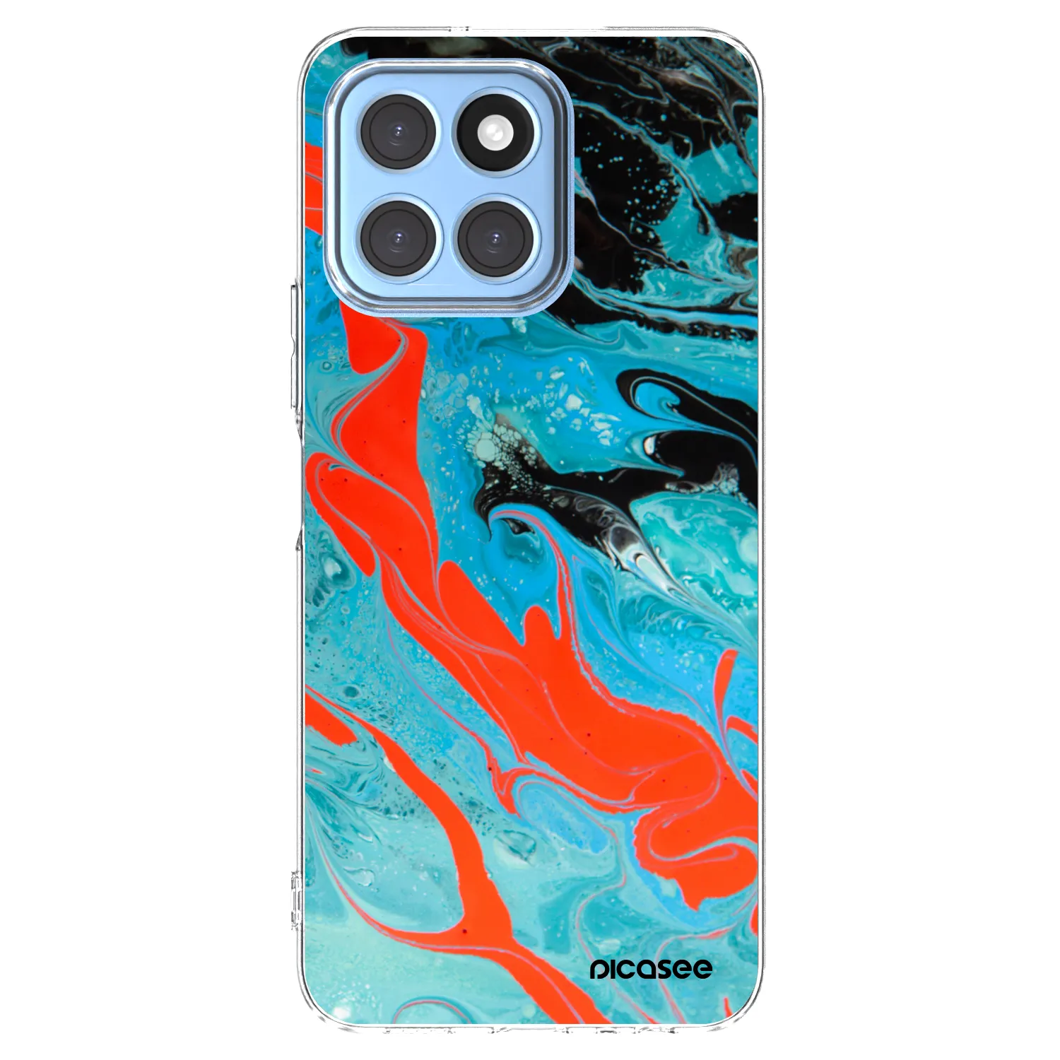 Picasee silikonowe przeźroczyste etui na Honor X8 5G - Blue Magma