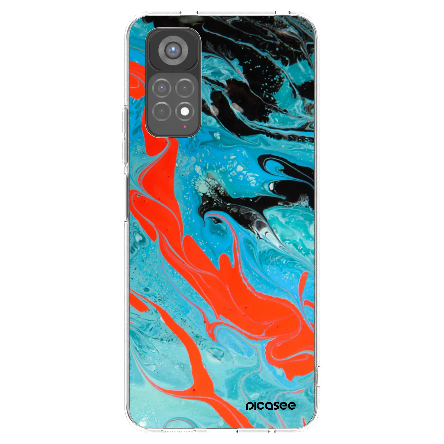 Picasee silikonowe przeźroczyste etui na Xiaomi Redmi Note 11S 5G - Blue Magma