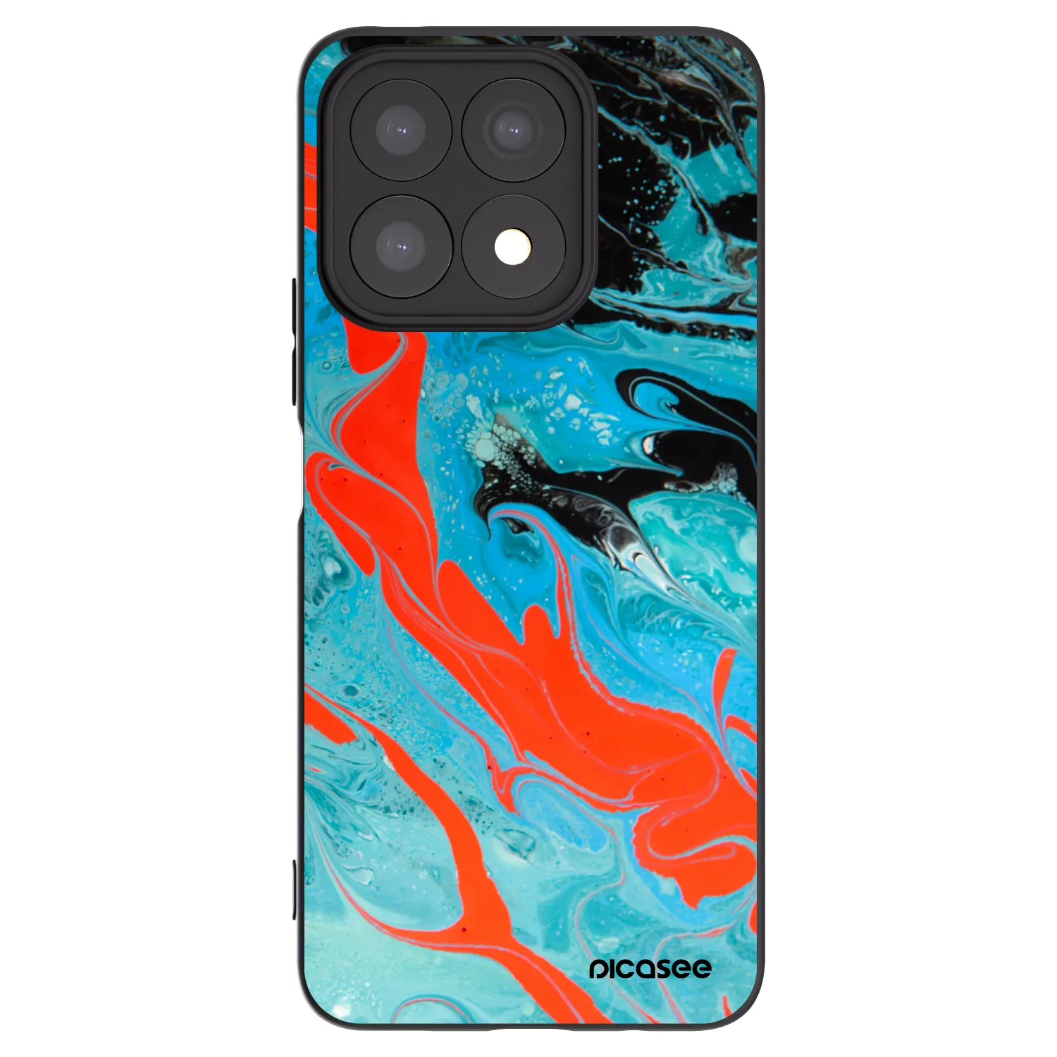 Picasee silikonowe czarne etui na Honor X8a - Blue Magma