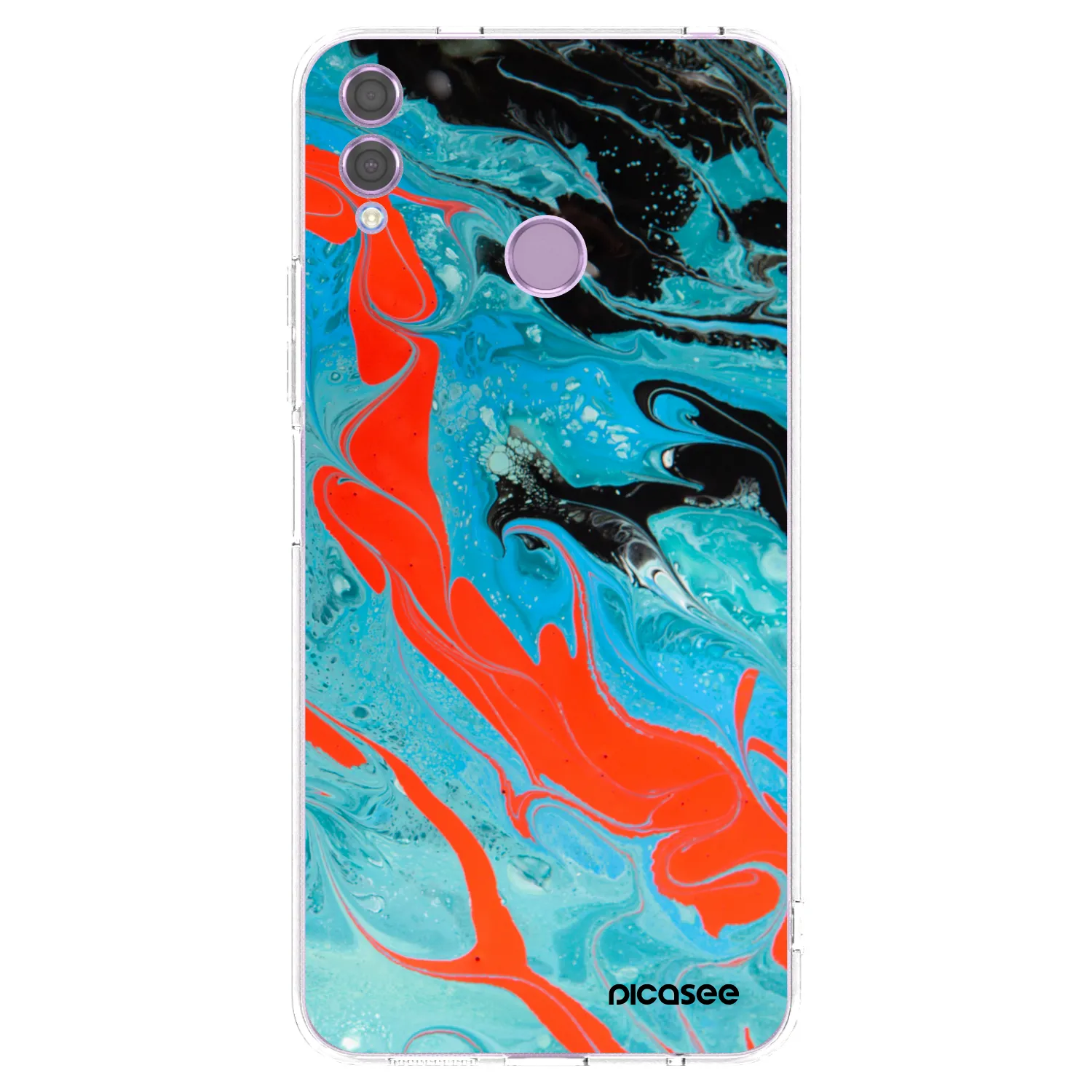 Picasee silikonowe przeźroczyste etui na Honor 8X - Blue Magma