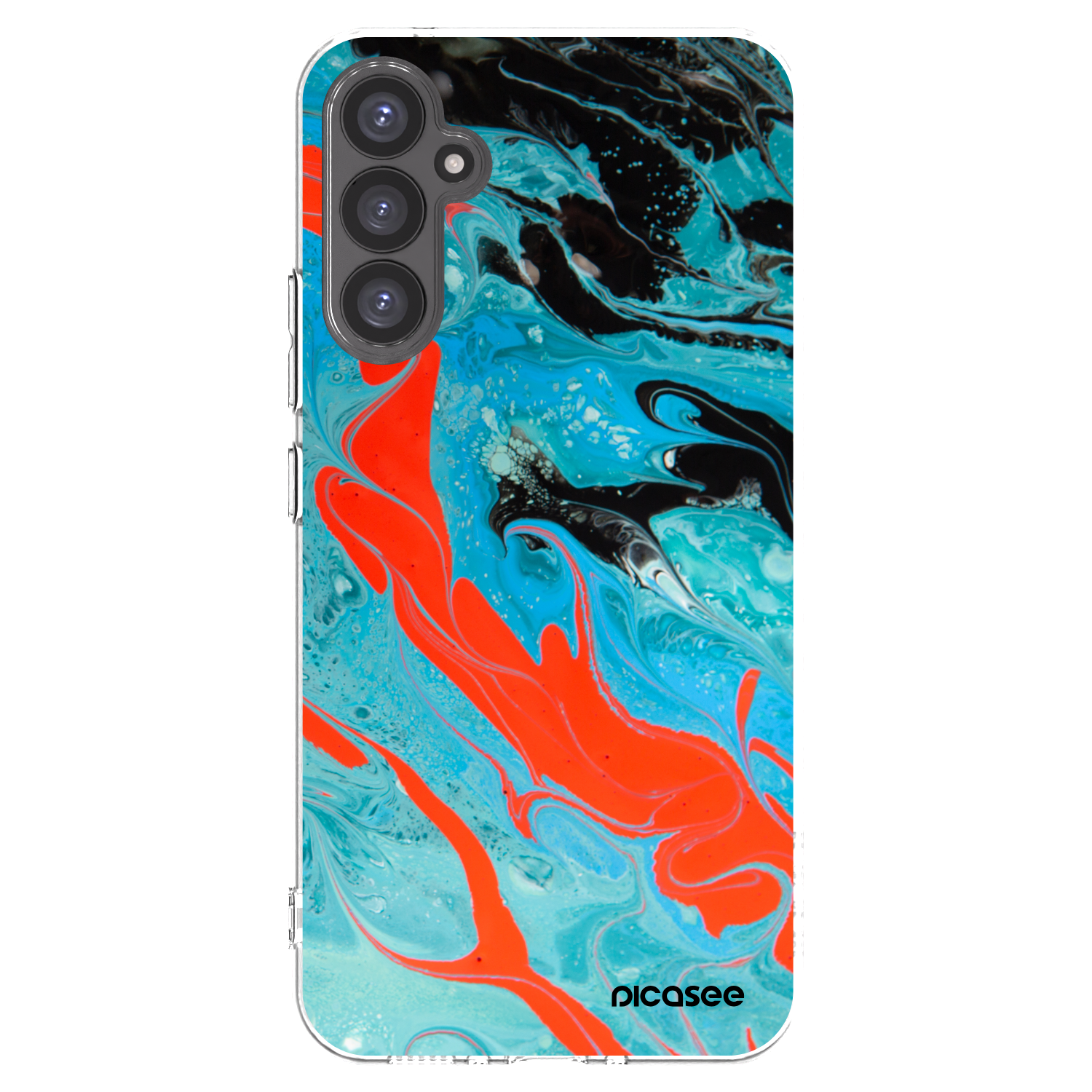 Picasee silikonowe przeźroczyste etui na Samsung Galaxy A34 5G A346B - Blue Magma