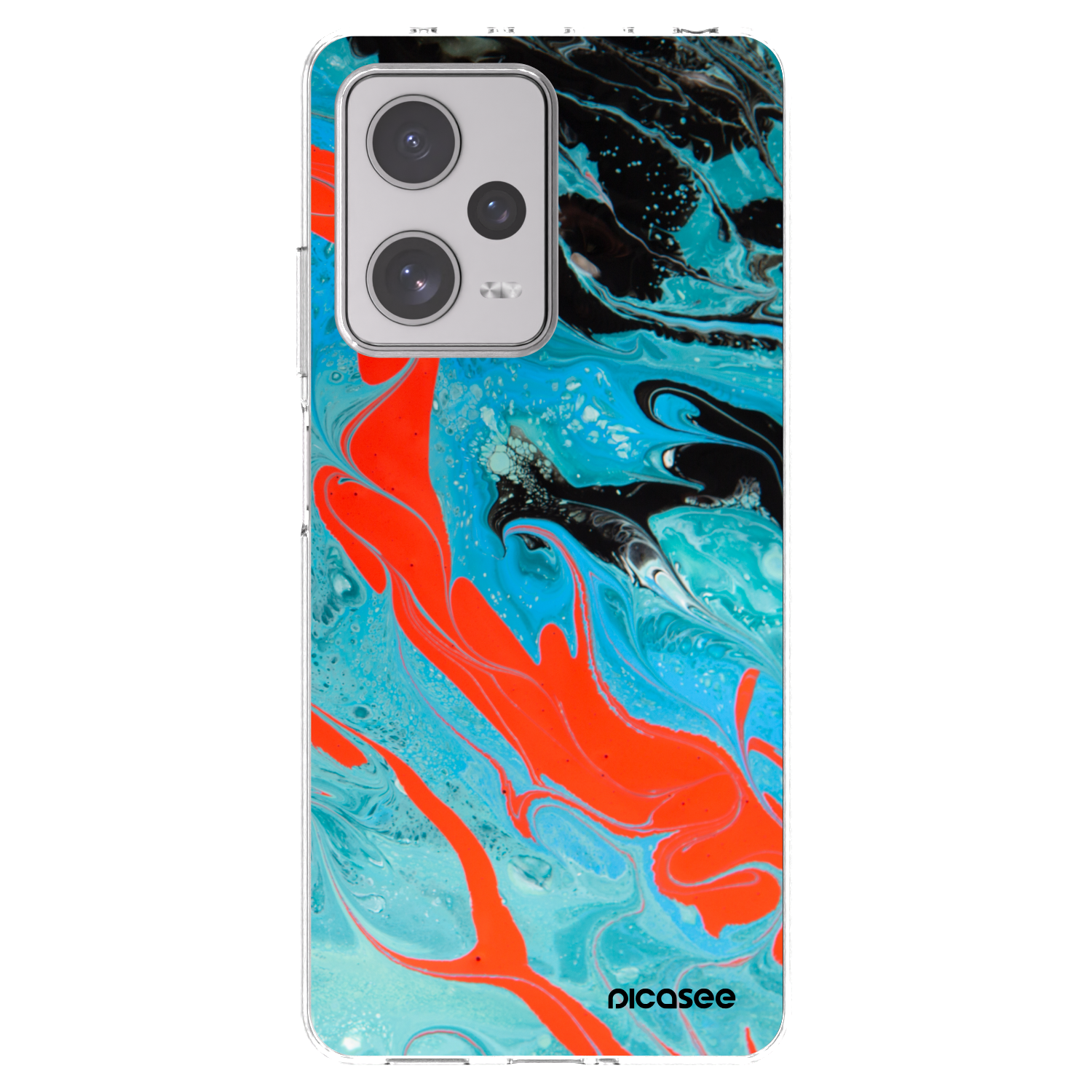Picasee silikonowe przeźroczyste etui na Xiaomi Redmi Note 12 Pro+ 5G - Blue Magma