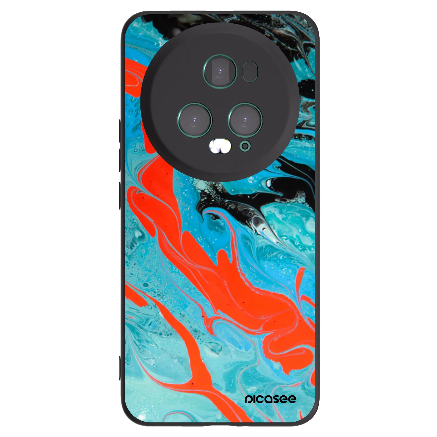 Picasee silikonowe czarne etui na Honor Magic5 Pro - Blue Magma