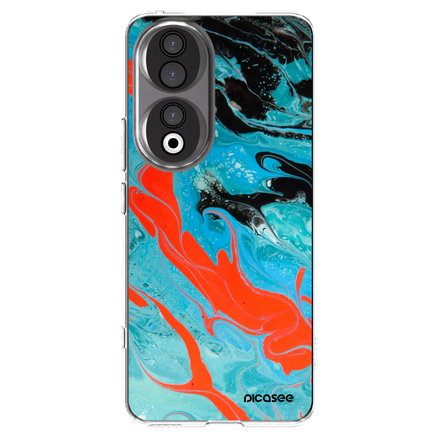 Picasee silikonowe przeźroczyste etui na Honor 90 5G - Blue Magma