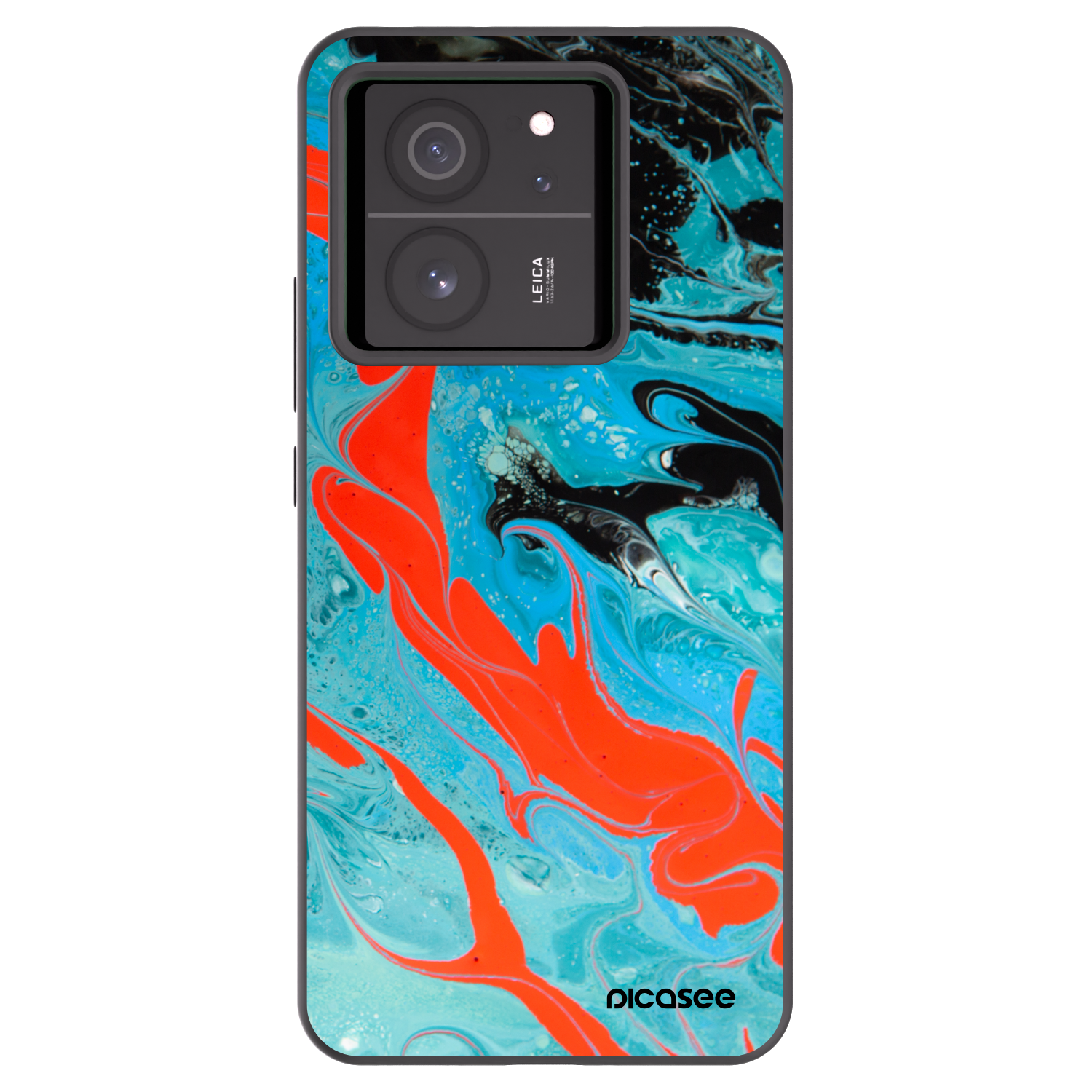 Picasee silikonowe czarne etui na Xiaomi 13T - Blue Magma