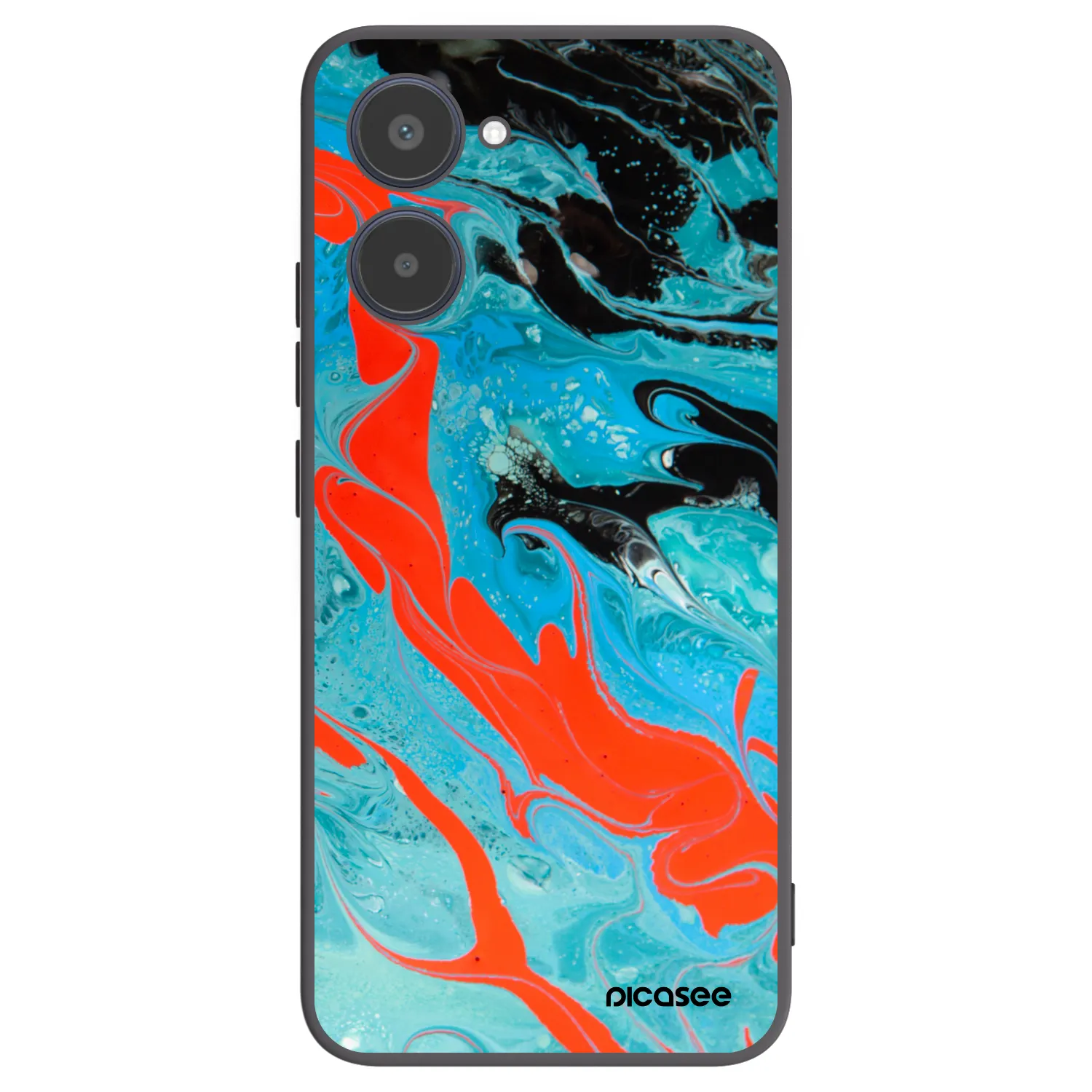 Picasee silikonowe czarne etui na Realme 10 4G - Blue Magma