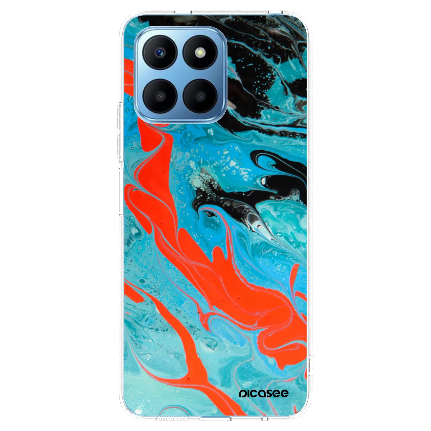 Picasee silikonowe przeźroczyste etui na Honor 70 Lite - Blue Magma