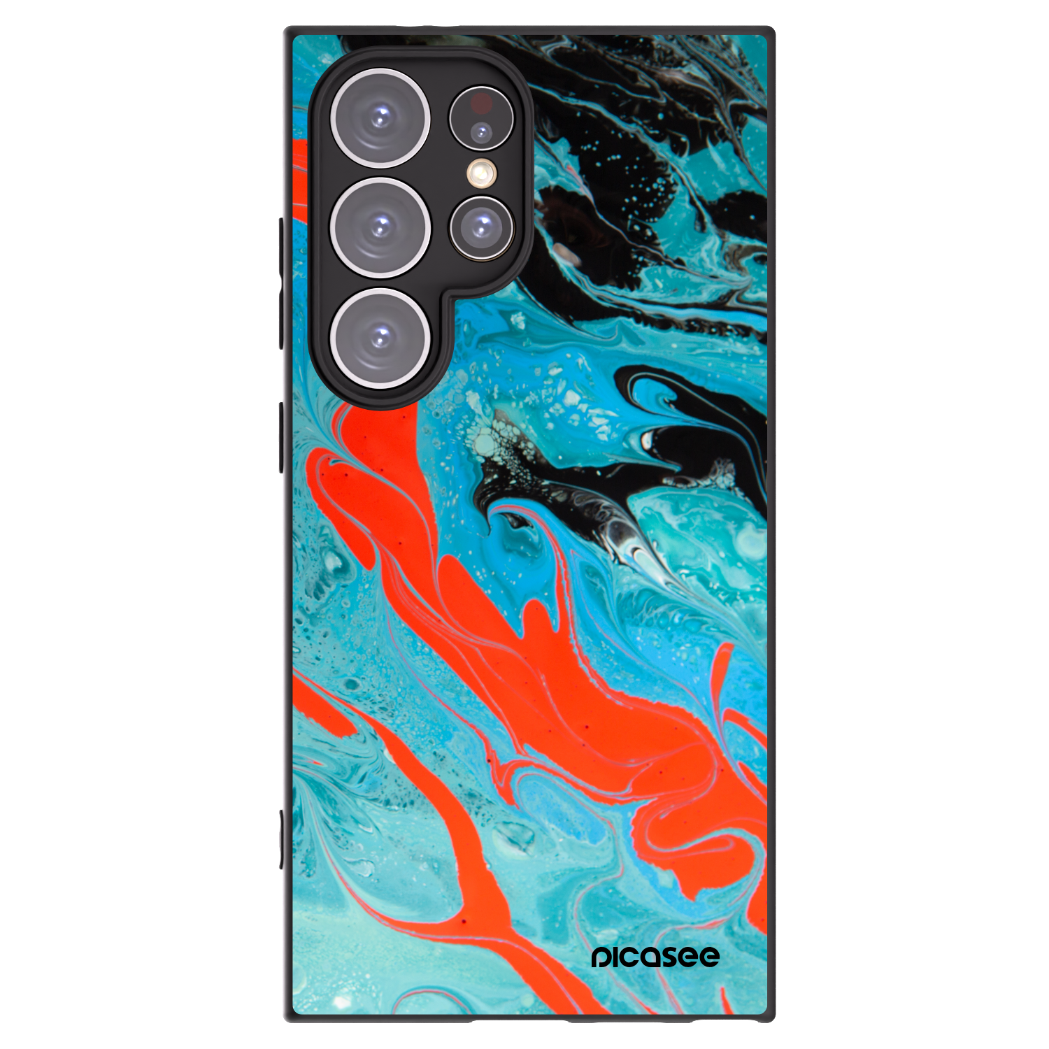 Picasee silikonowe czarne etui na Samsung Galaxy S24 Ultra S928B 5G - Blue Magma
