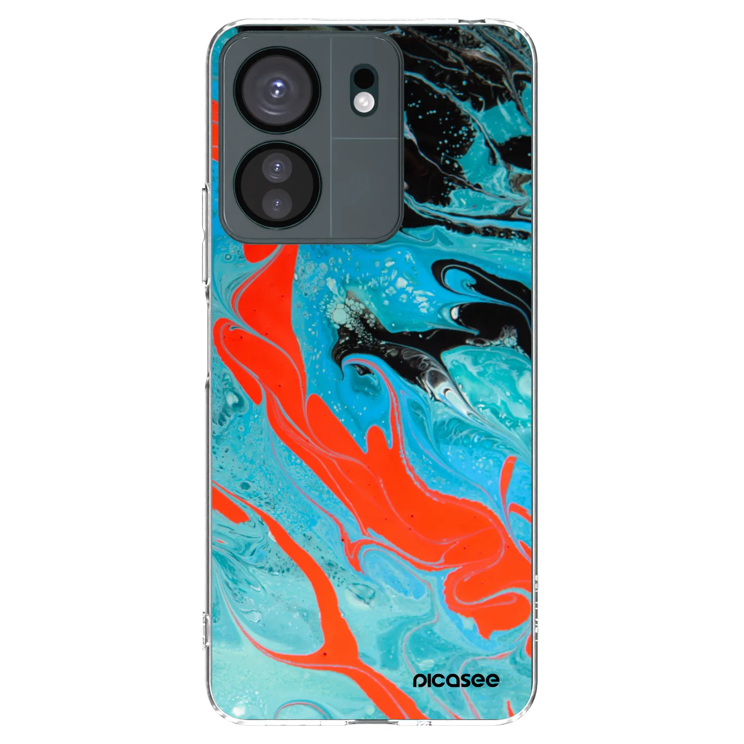 Picasee silikonowe przeźroczyste etui na Xiaomi Redmi 13C 4G - Blue Magma