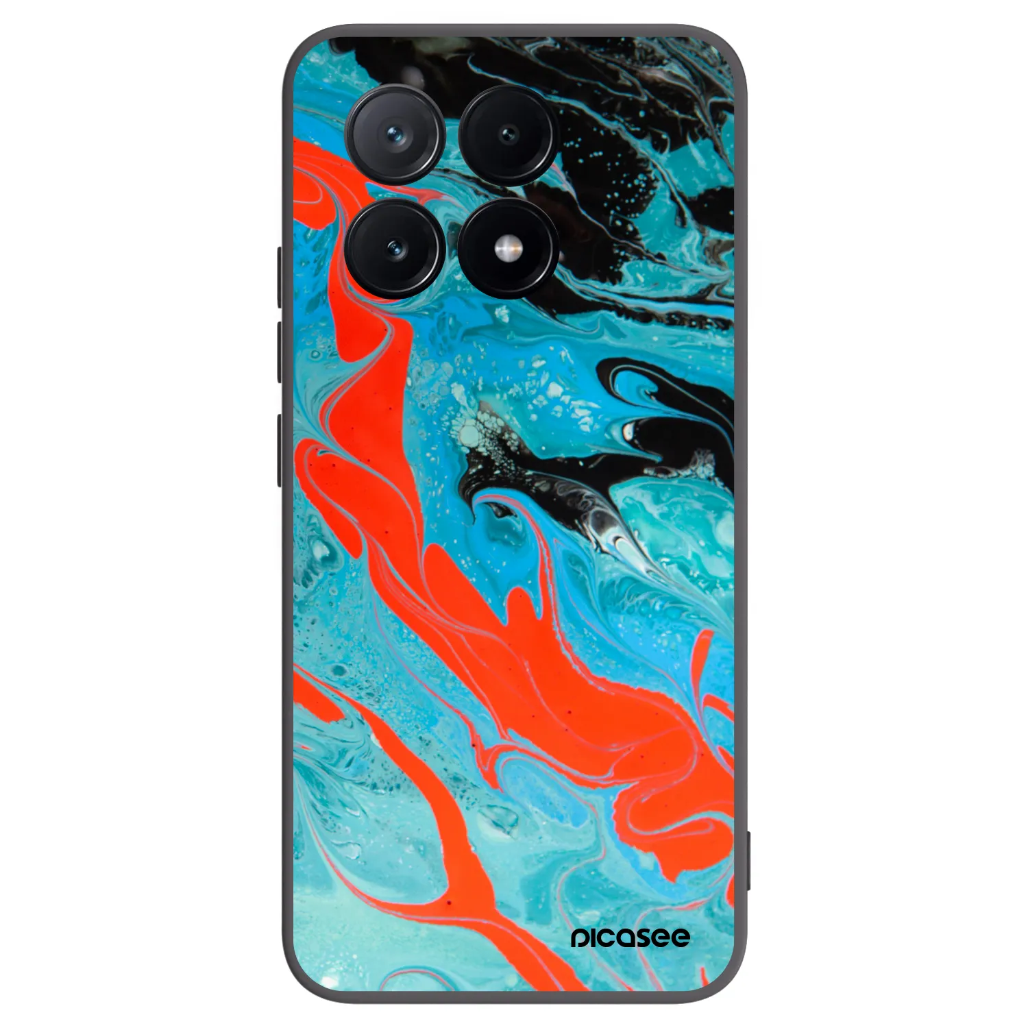 Picasee silikonowe czarne etui na Xiaomi Poco X6 Pro - Blue Magma