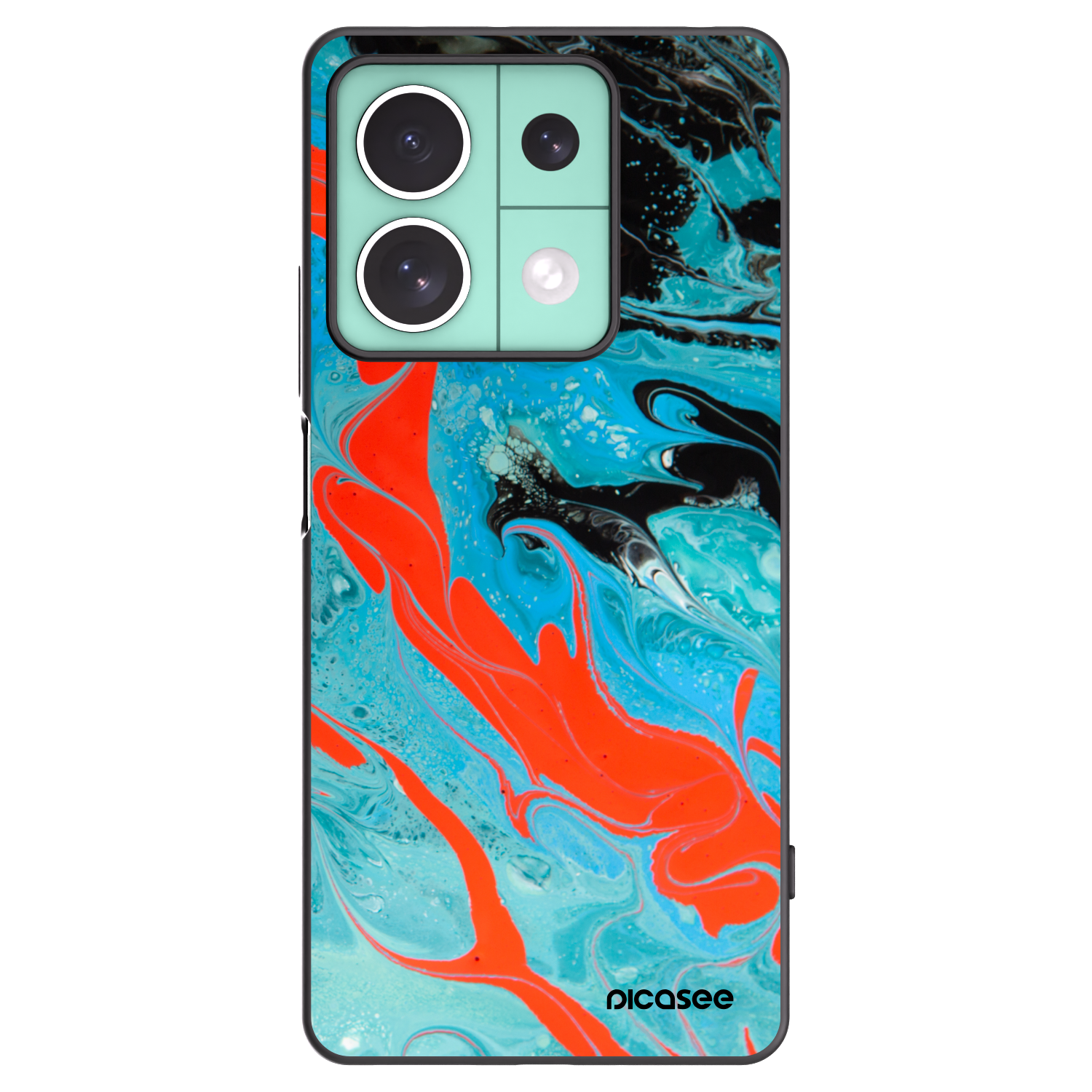 Picasee silikonowe czarne etui na Xiaomi Redmi Note 13 5G - Blue Magma