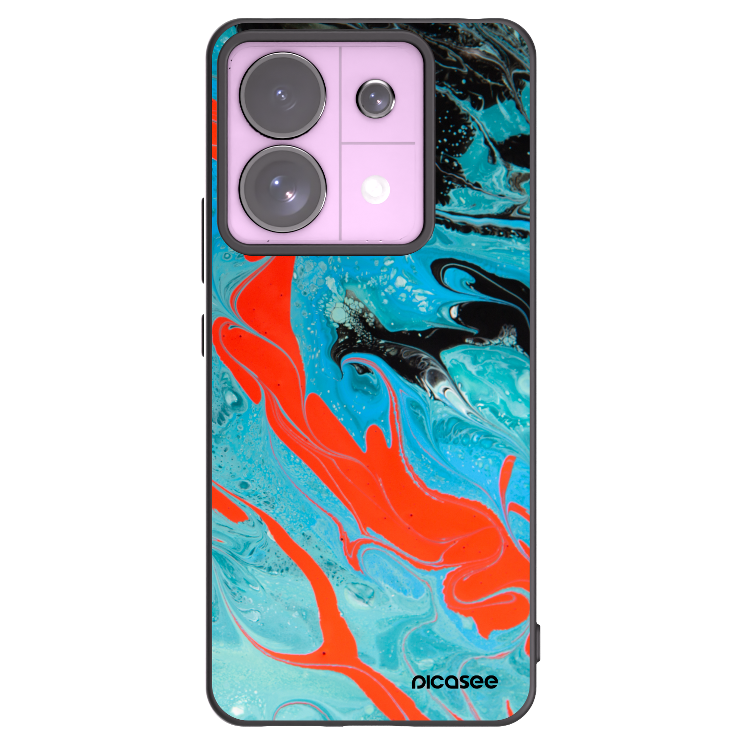 Picasee silikonowe czarne etui na Xiaomi Redmi Note 13 Pro 5G - Blue Magma