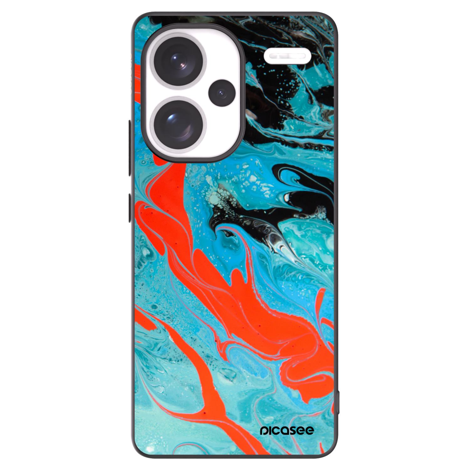 Picasee silikonowe czarne etui na Xiaomi Redmi Note 13 Pro+ 5G - Blue Magma
