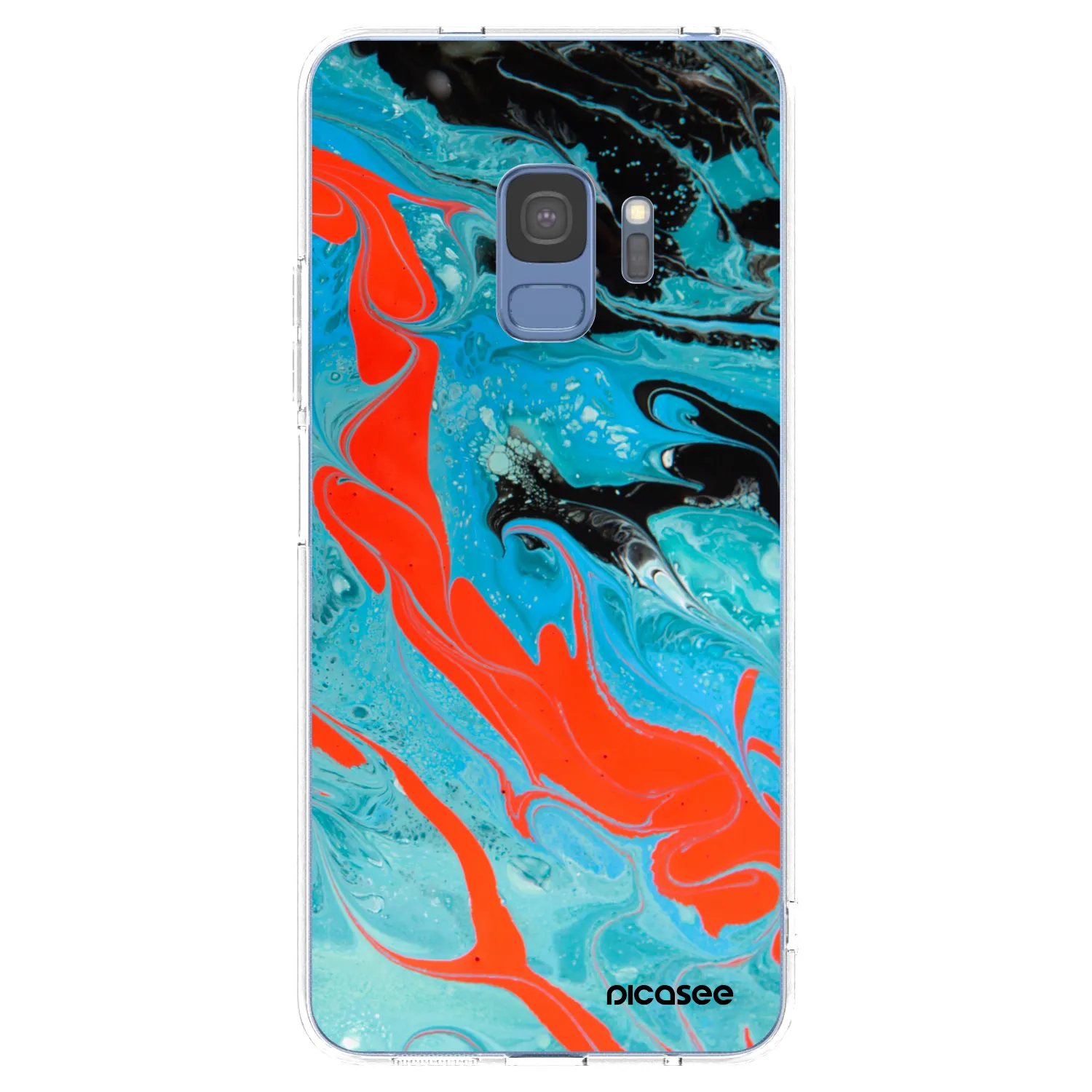 Picasee silikonowe przeźroczyste etui na Samsung Galaxy S9 G960F - Blue Magma