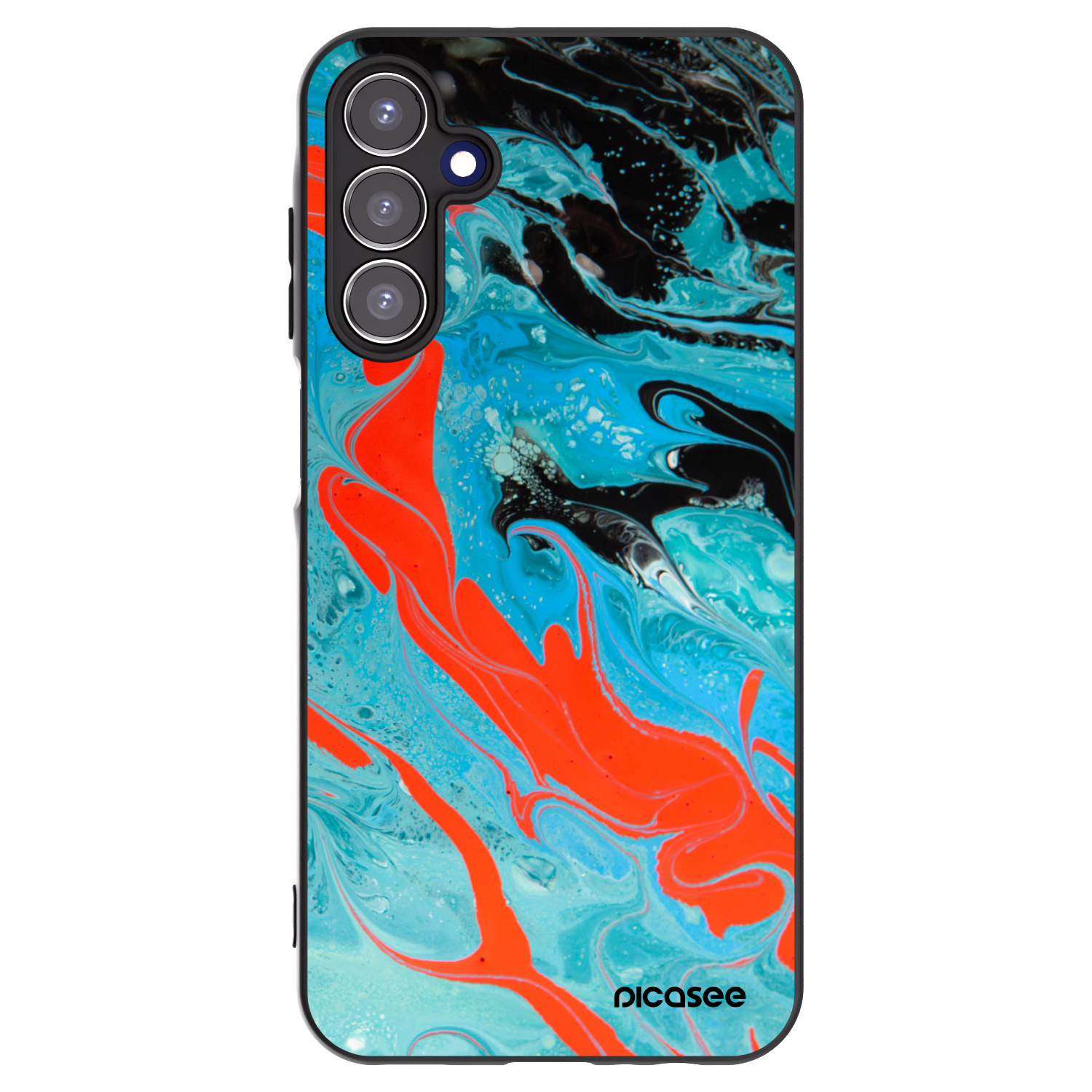 Picasee silikonowe czarne etui na Samsung Galaxy A15 A156B 5G - Blue Magma