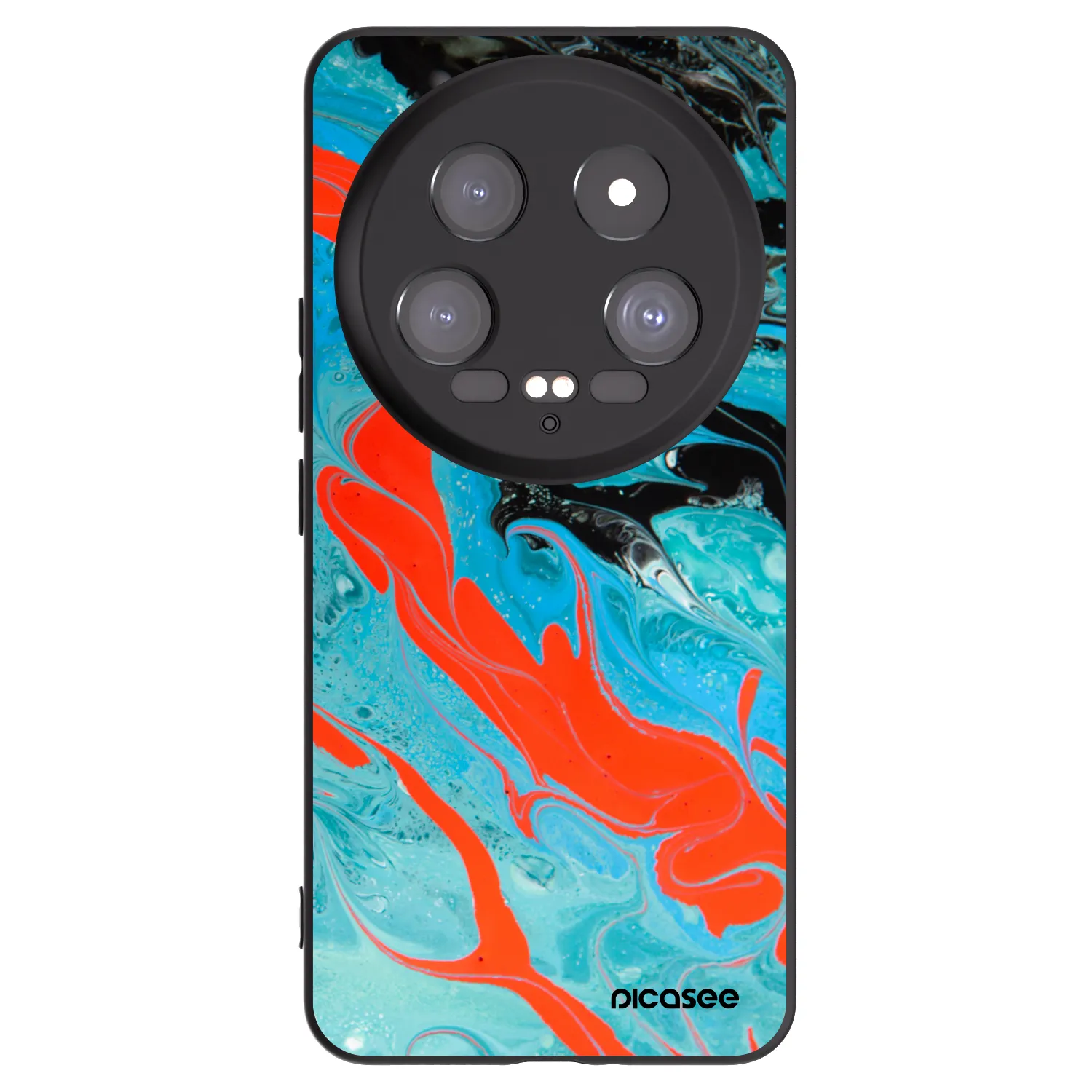 Picasee silikonowe czarne etui na Xiaomi 14 Ultra - Blue Magma