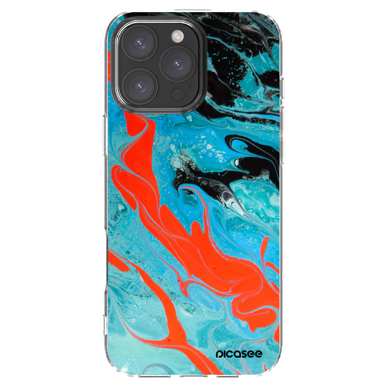 Picasee silikonowe przeźroczyste etui na Apple iPhone 16 Pro Max - Blue Magma
