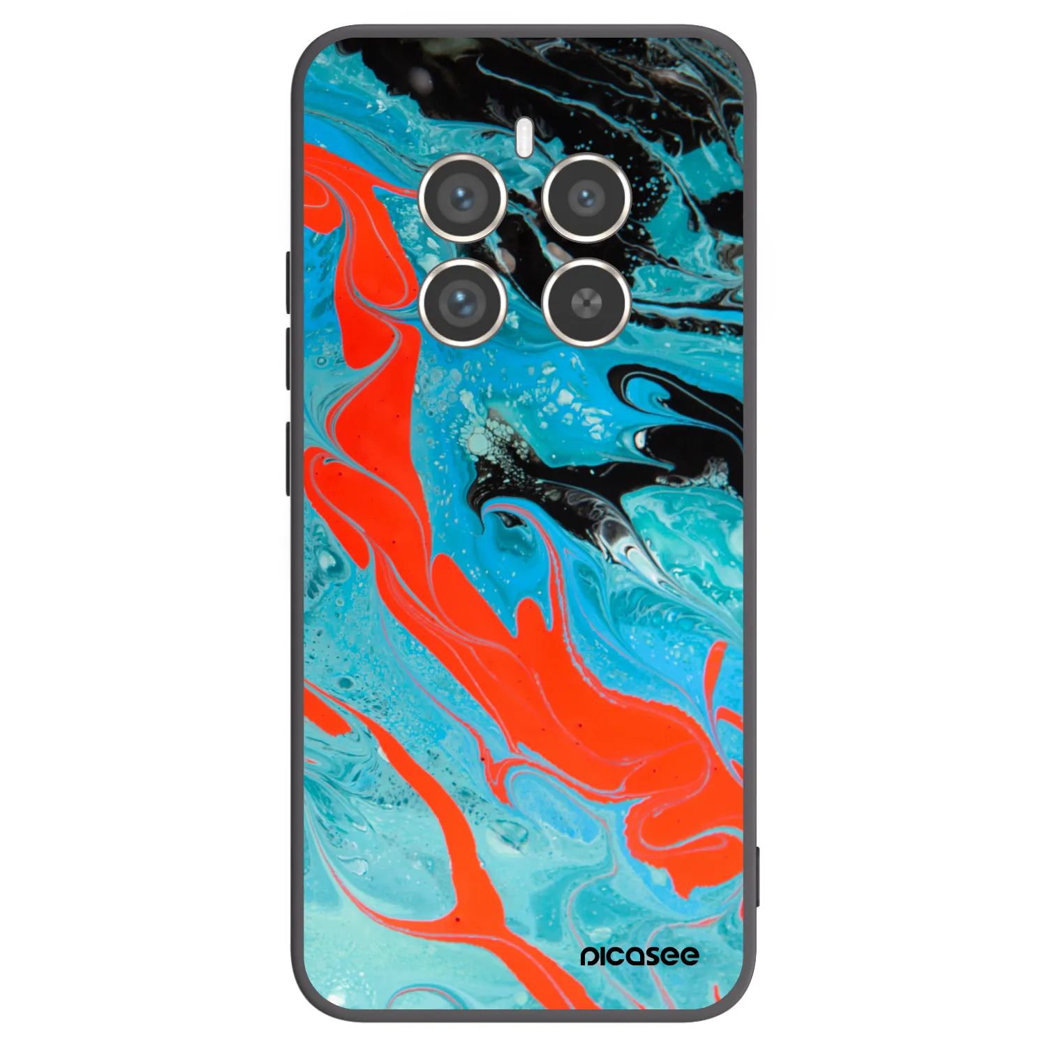 Picasee silikonowe czarne etui na Realme 12 Pro 5G - Blue Magma