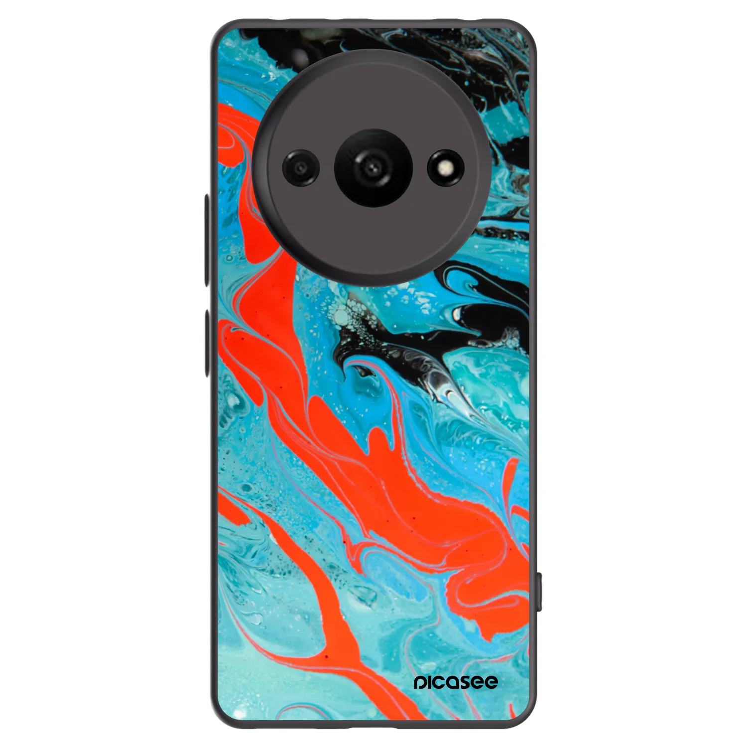 Picasee silikonowe czarne etui na Xiaomi Redmi A3 - Blue Magma