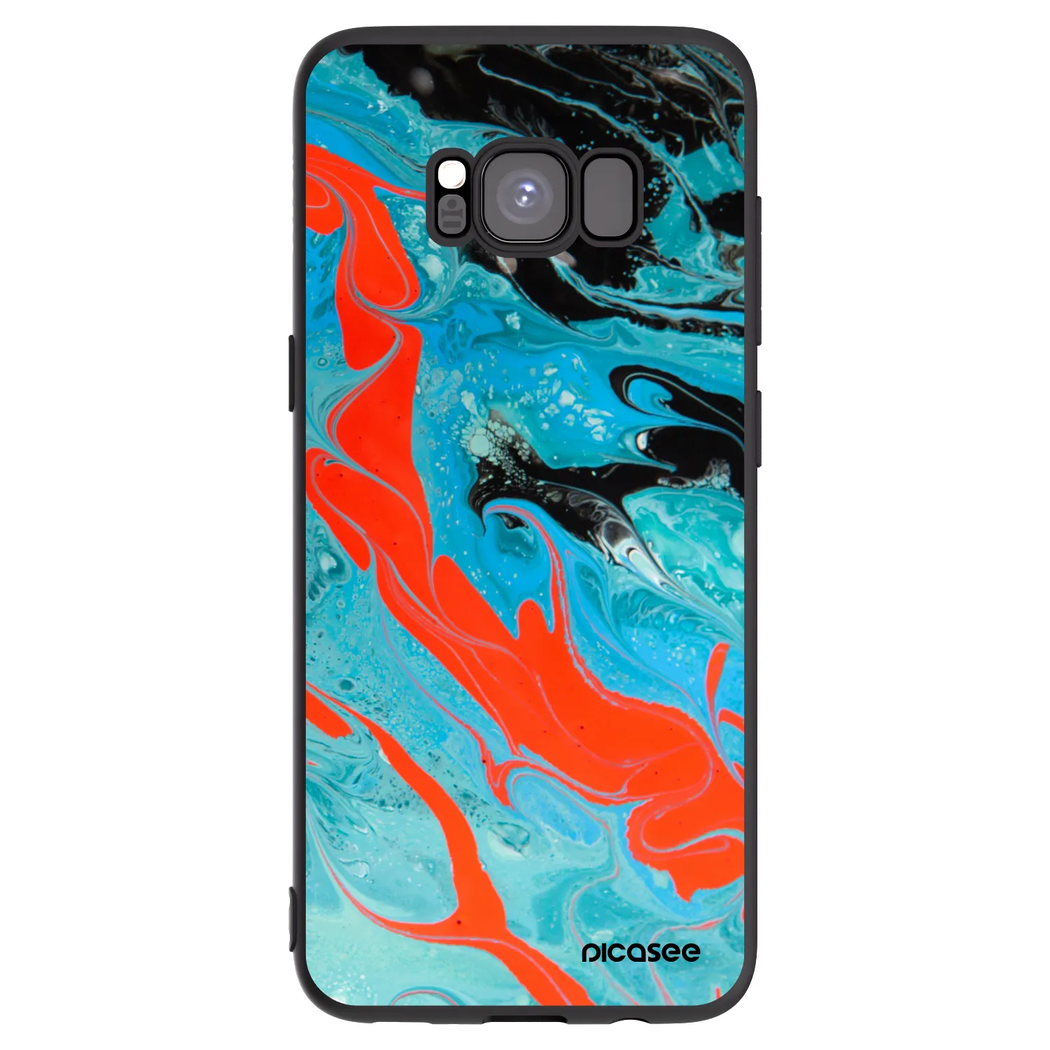 Picasee silikonowe czarne etui na Samsung Galaxy S8 G950F - Blue Magma