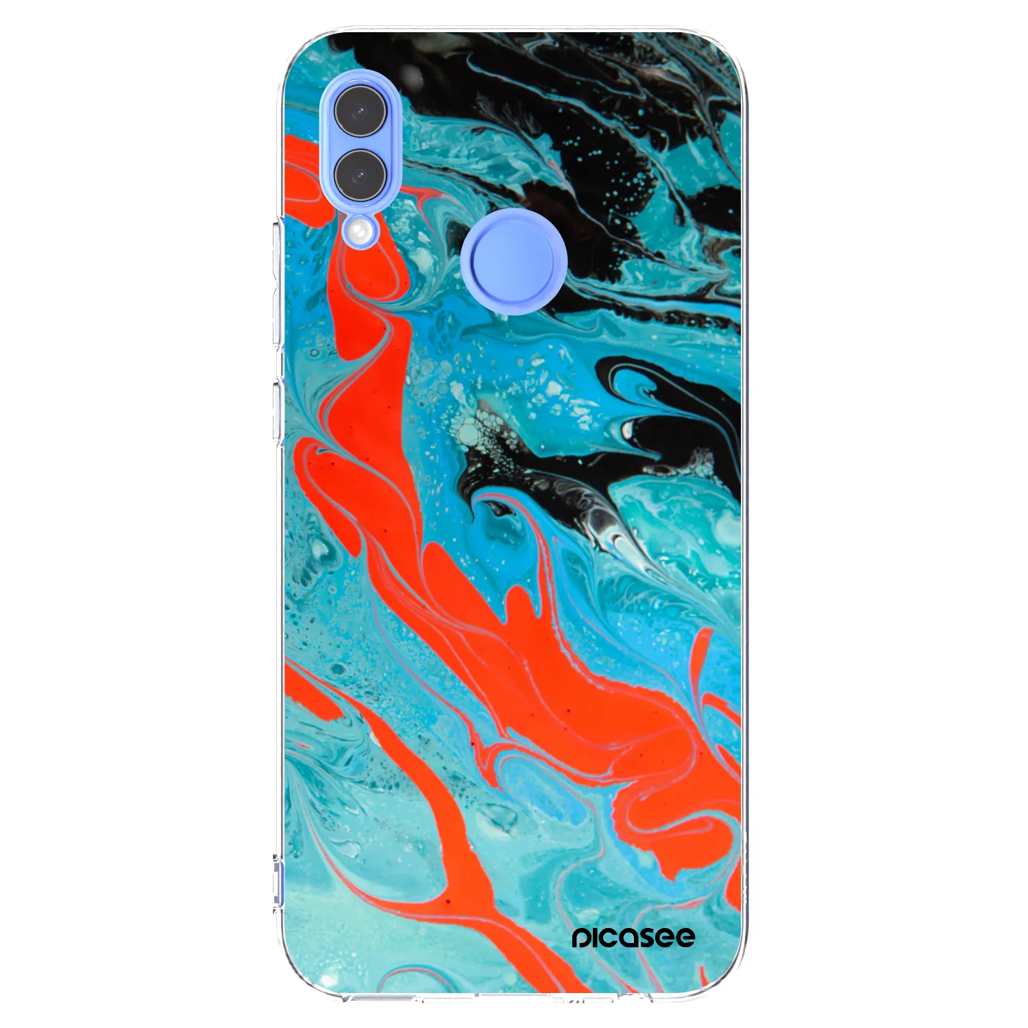 Picasee silikonowe przeźroczyste etui na Honor 10 Lite - Blue Magma
