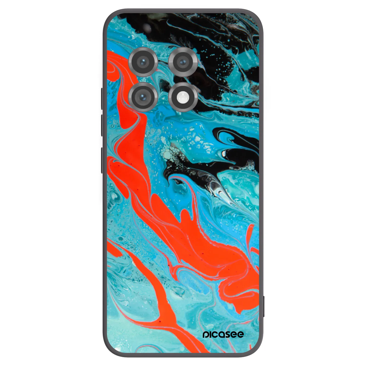 Picasee silikonowe czarne etui na OnePlus 11 5G - Blue Magma