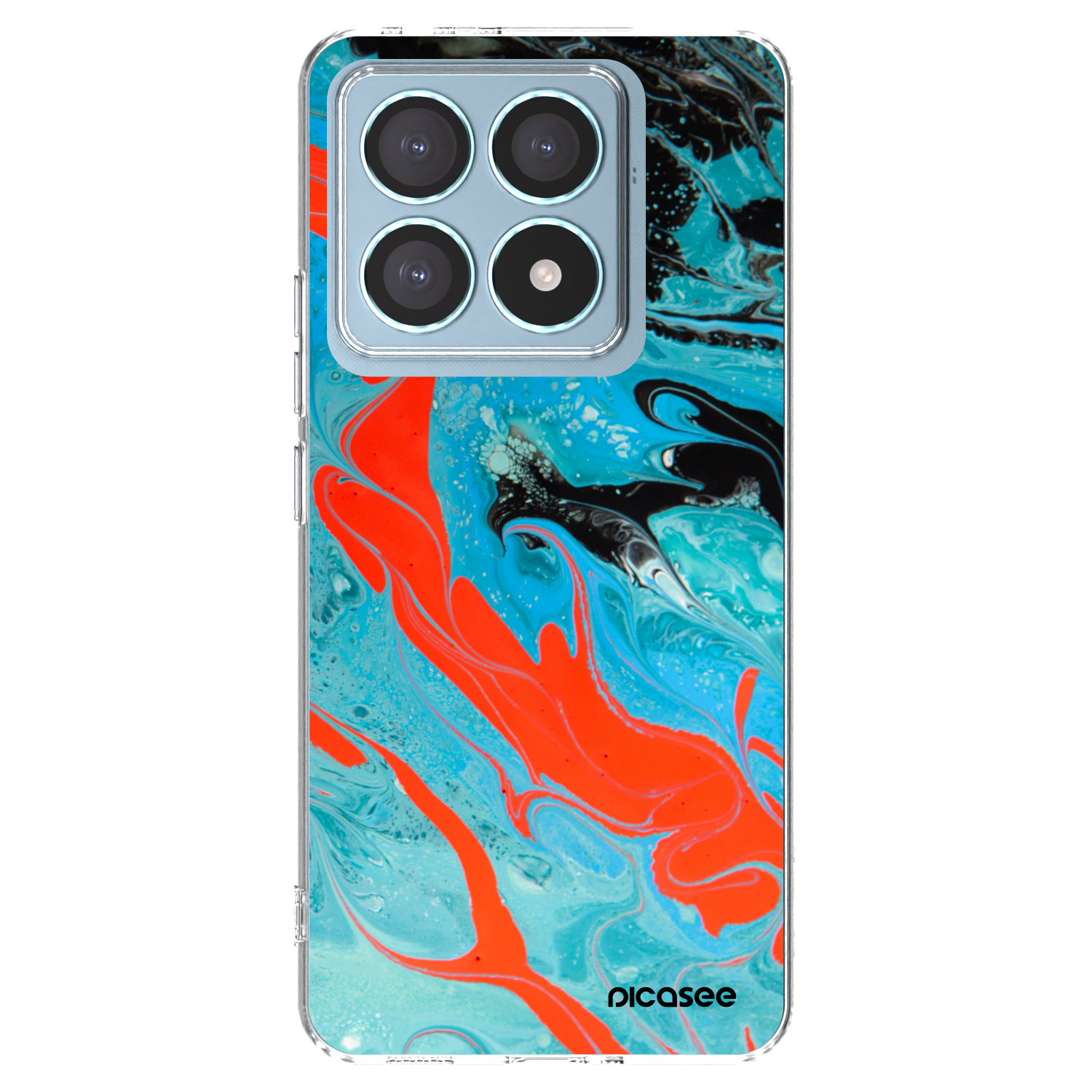 Picasee silikonowe przeźroczyste etui na Xiaomi 14T Pro - Blue Magma