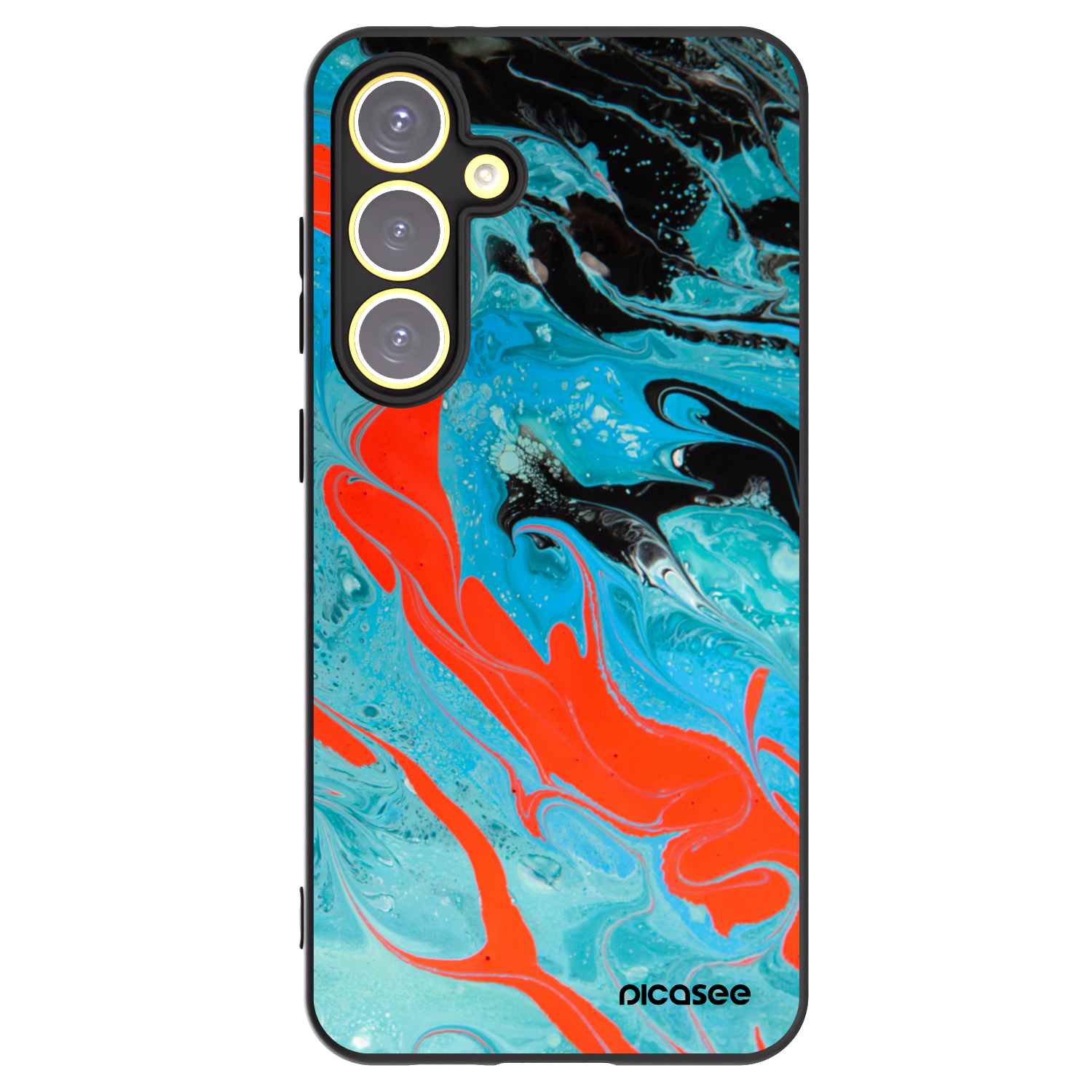 Picasee silikonowe czarne etui na Samsung Galaxy S24 FE S721B - Blue Magma