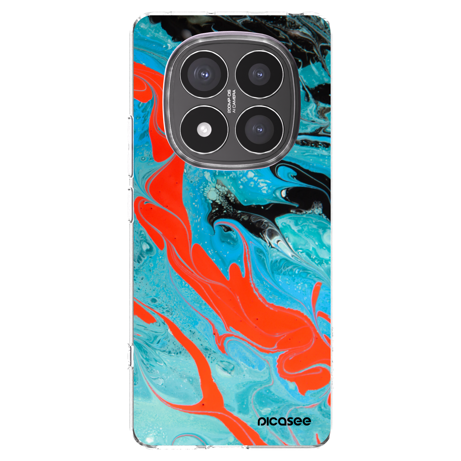 Picasee silikonowe przeźroczyste etui na Xiaomi Redmi Note 14 Pro+ 5G - Blue Magma