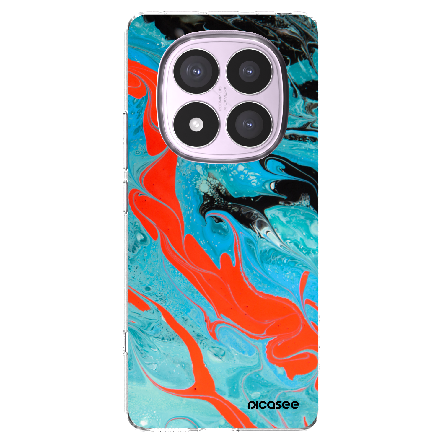 Picasee silikonowe przeźroczyste etui na Xiaomi Redmi Note 14 Pro 5G - Blue Magma