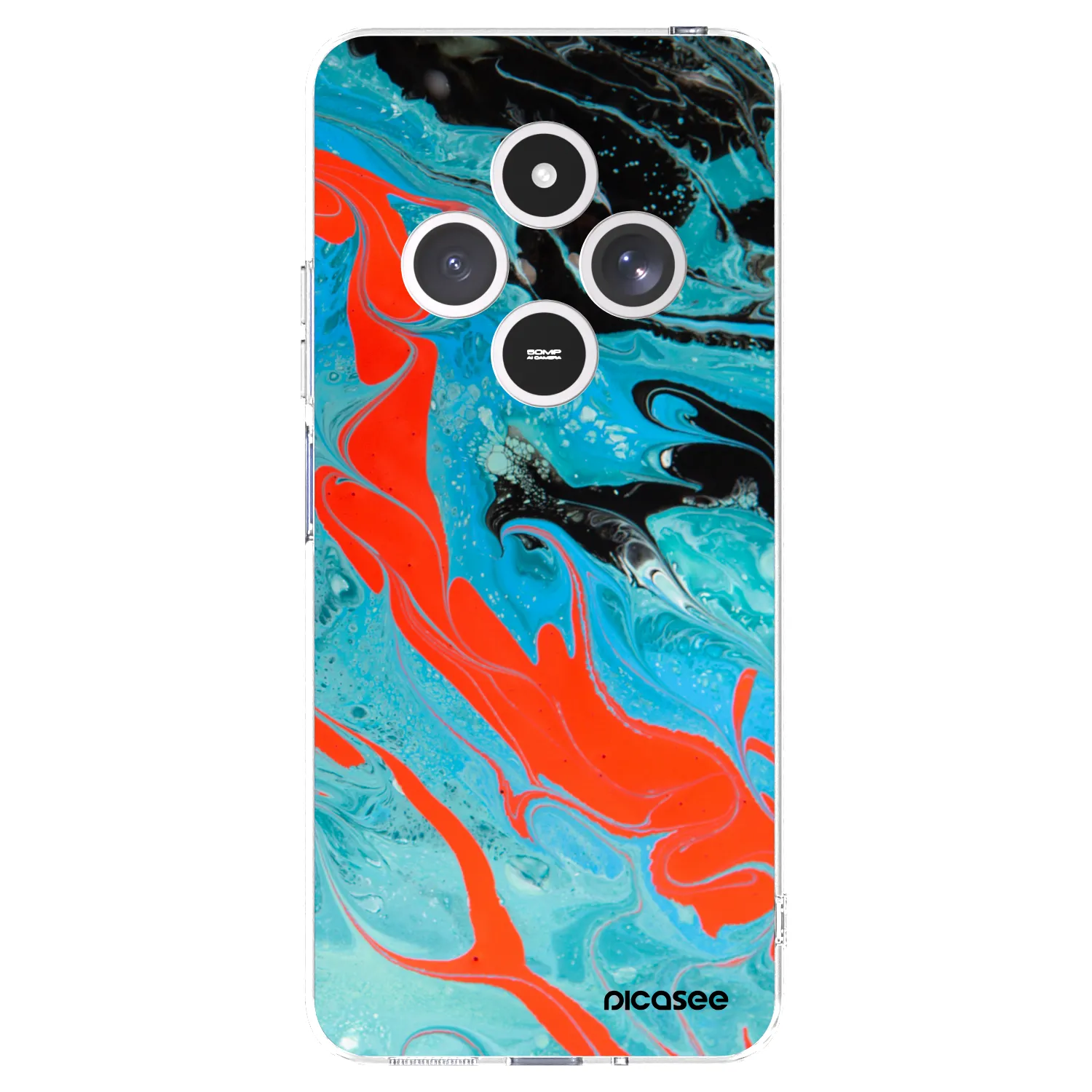 Picasee silikonowe przeźroczyste etui na Xiaomi Redmi 14C - Blue Magma