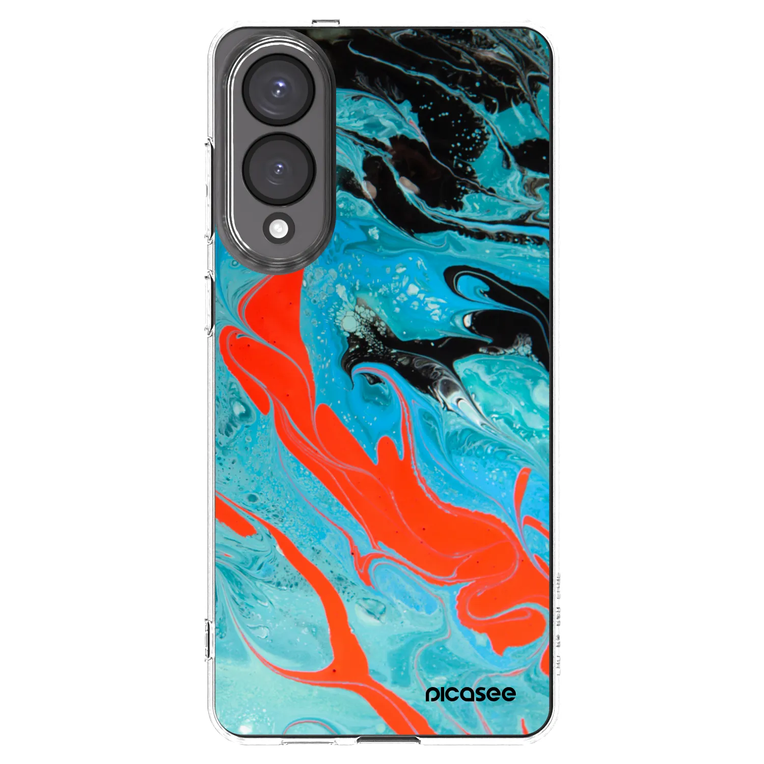 Picasee silikonowe przeźroczyste etui na Samsung Galaxy S25 Edge 5G - Blue Magma