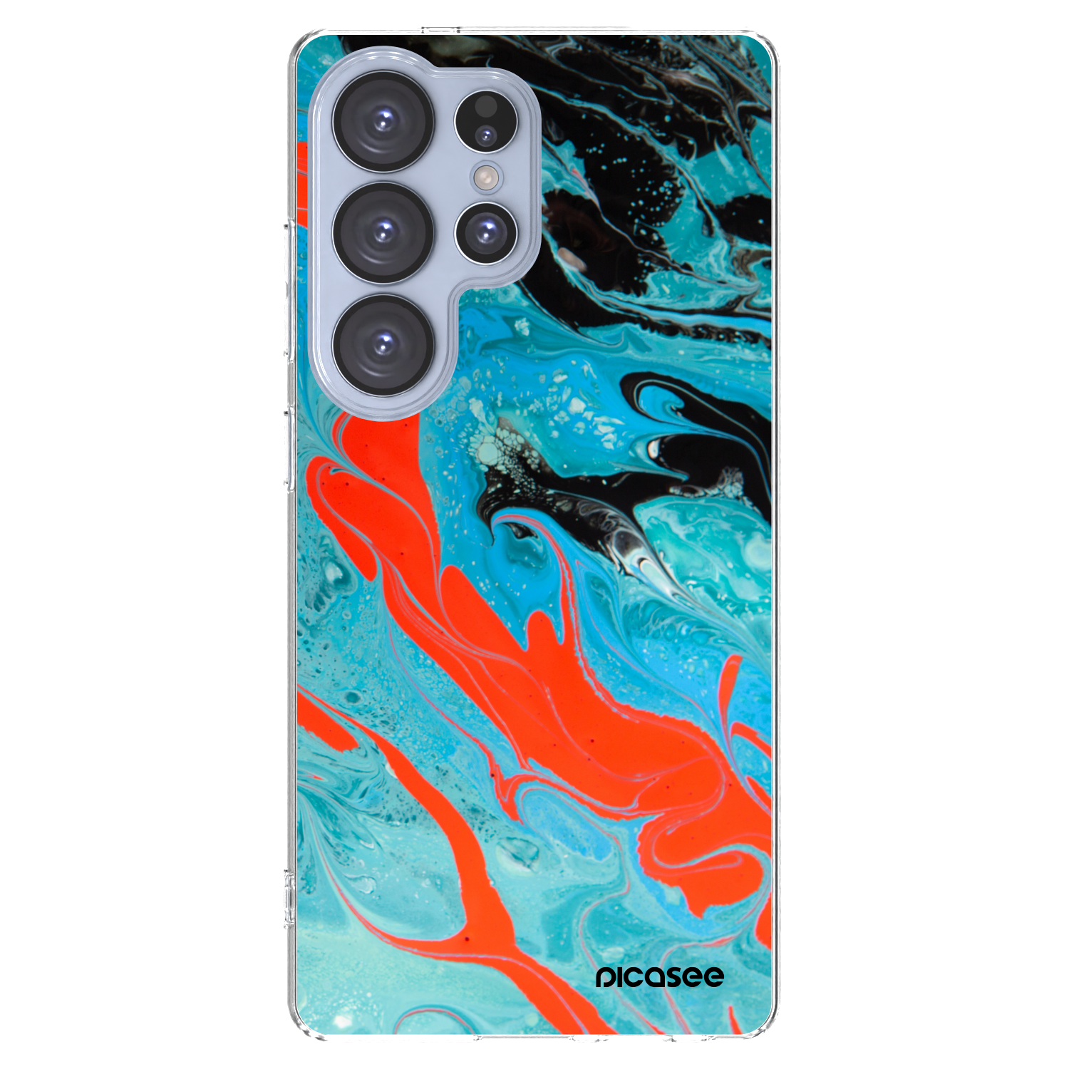 Picasee silikonowe przeźroczyste etui na Samsung Galaxy S25 Ultra 5G - Blue Magma
