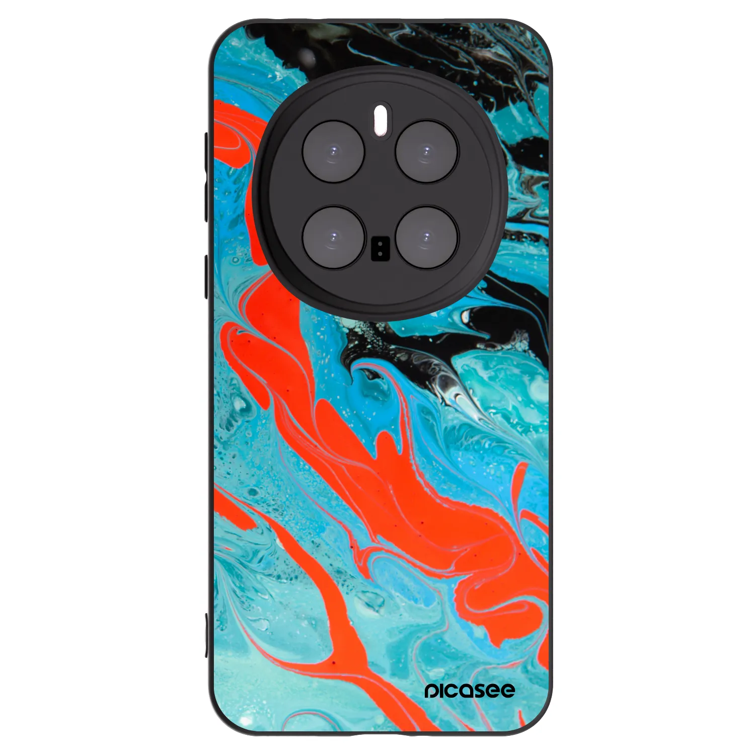 Picasee silikonowe czarne etui na Honor Magic7 Pro 5G - Blue Magma
