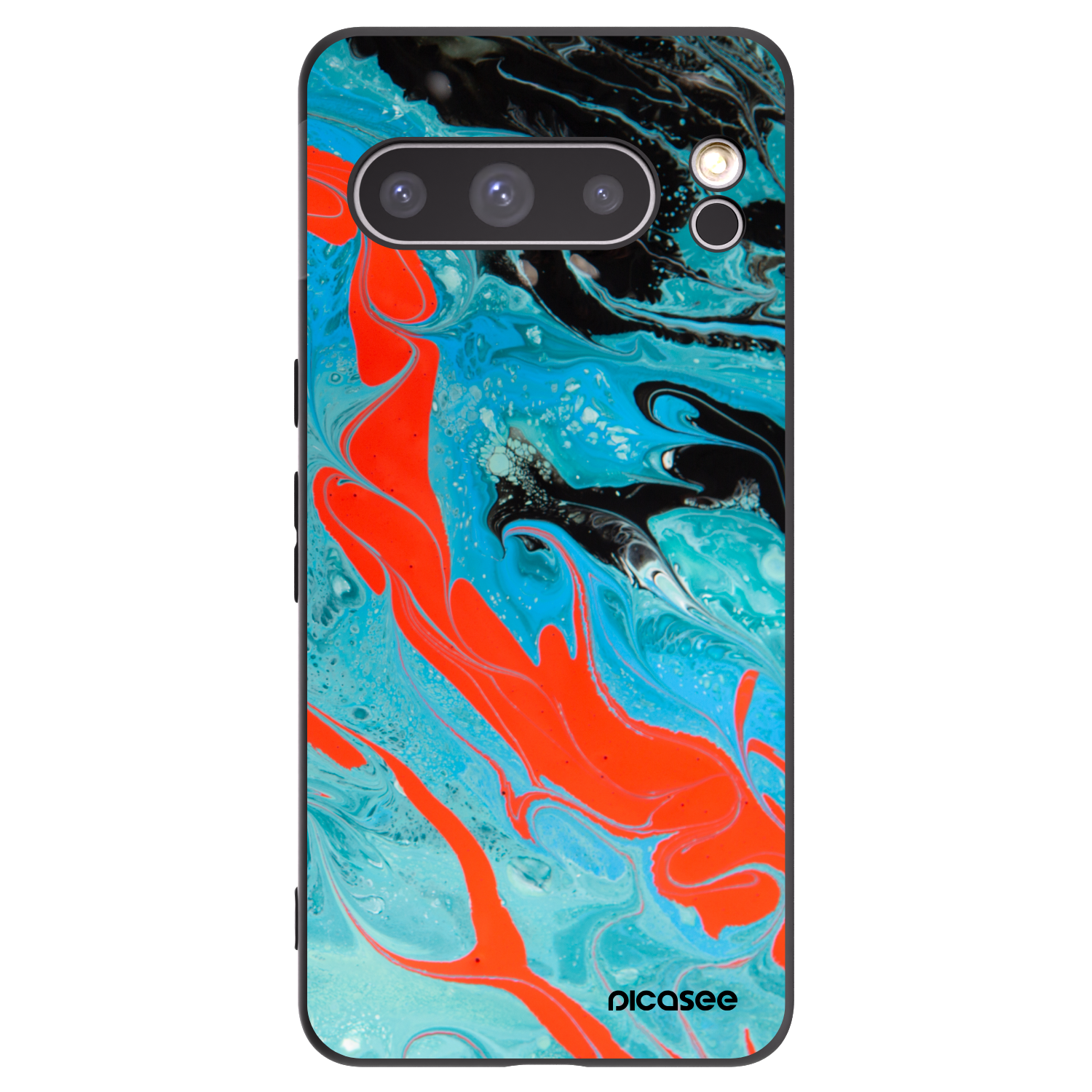 Picasee silikonowe czarne etui na Google Pixel 8 Pro - Blue Magma