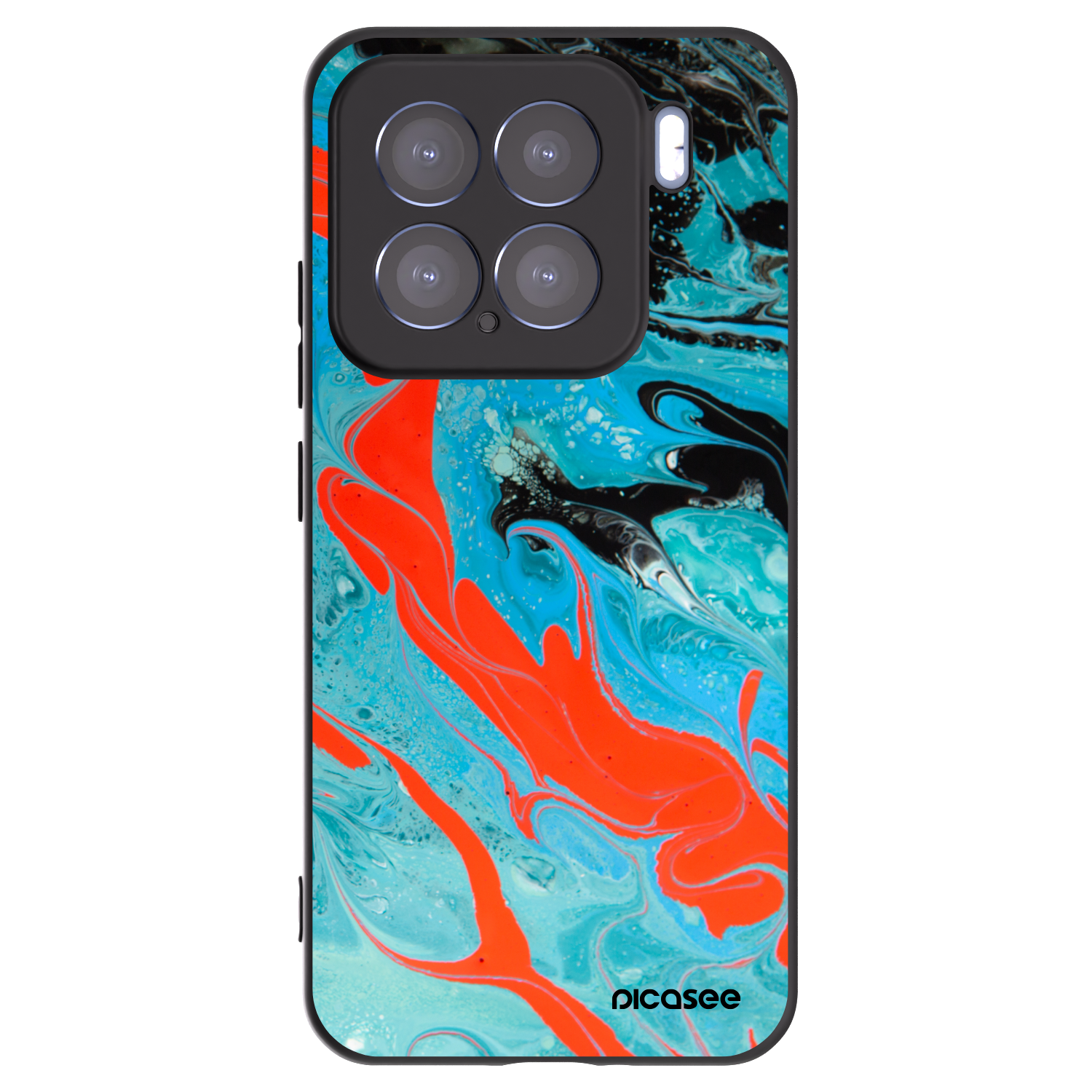 Picasee silikonowe czarne etui na Xiaomi 15 - Blue Magma
