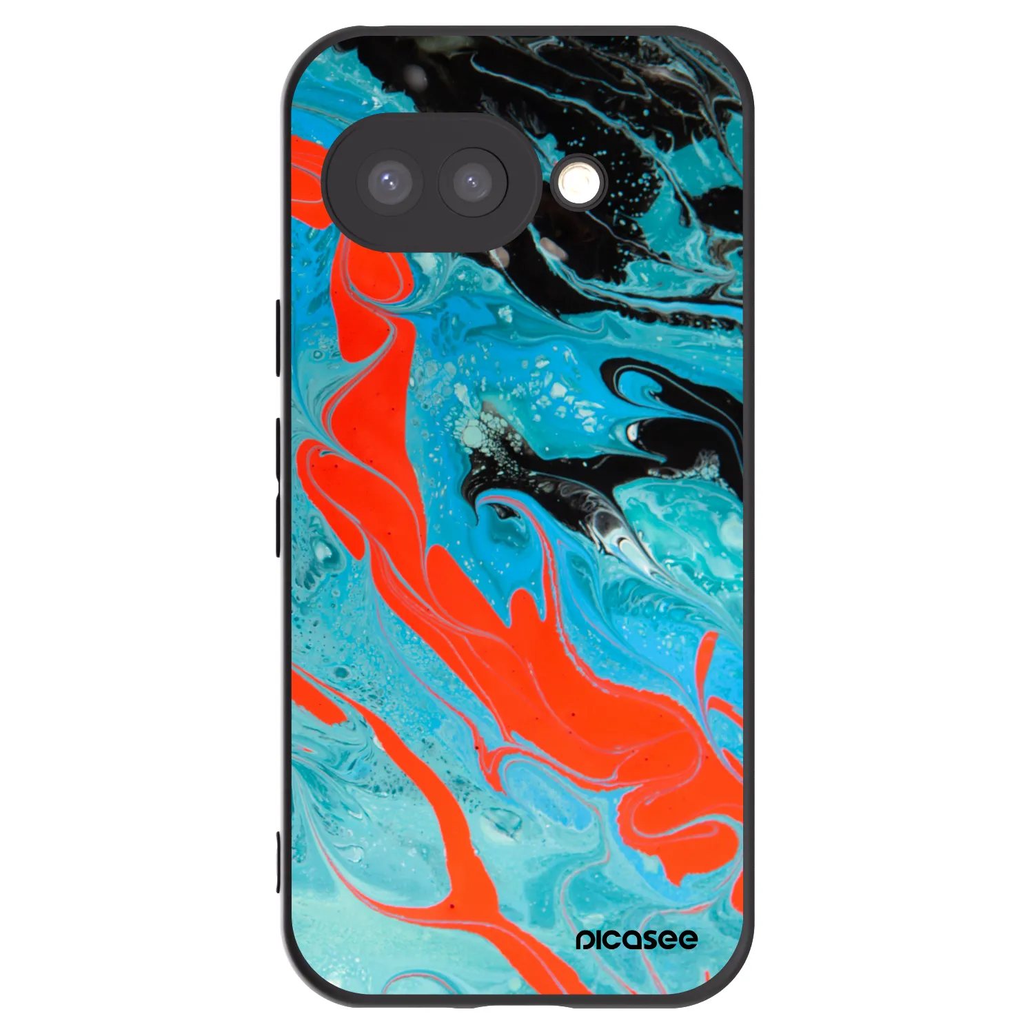 Picasee silikonowe czarne etui na Google Pixel 9a - Blue Magma