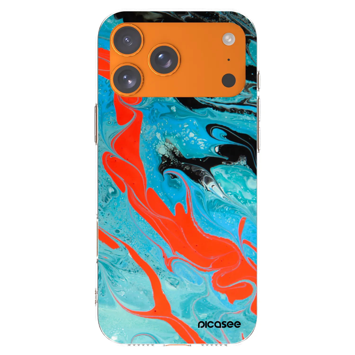 Picasee silikonowe przeźroczyste etui na Apple iPhone 17 Pro Max - Blue Magma