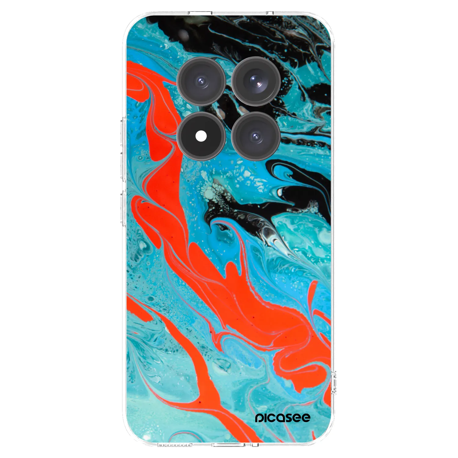 Picasee silikonowe przeźroczyste etui na Xiaomi Redmi Note 15 Pro+ - Blue Magma