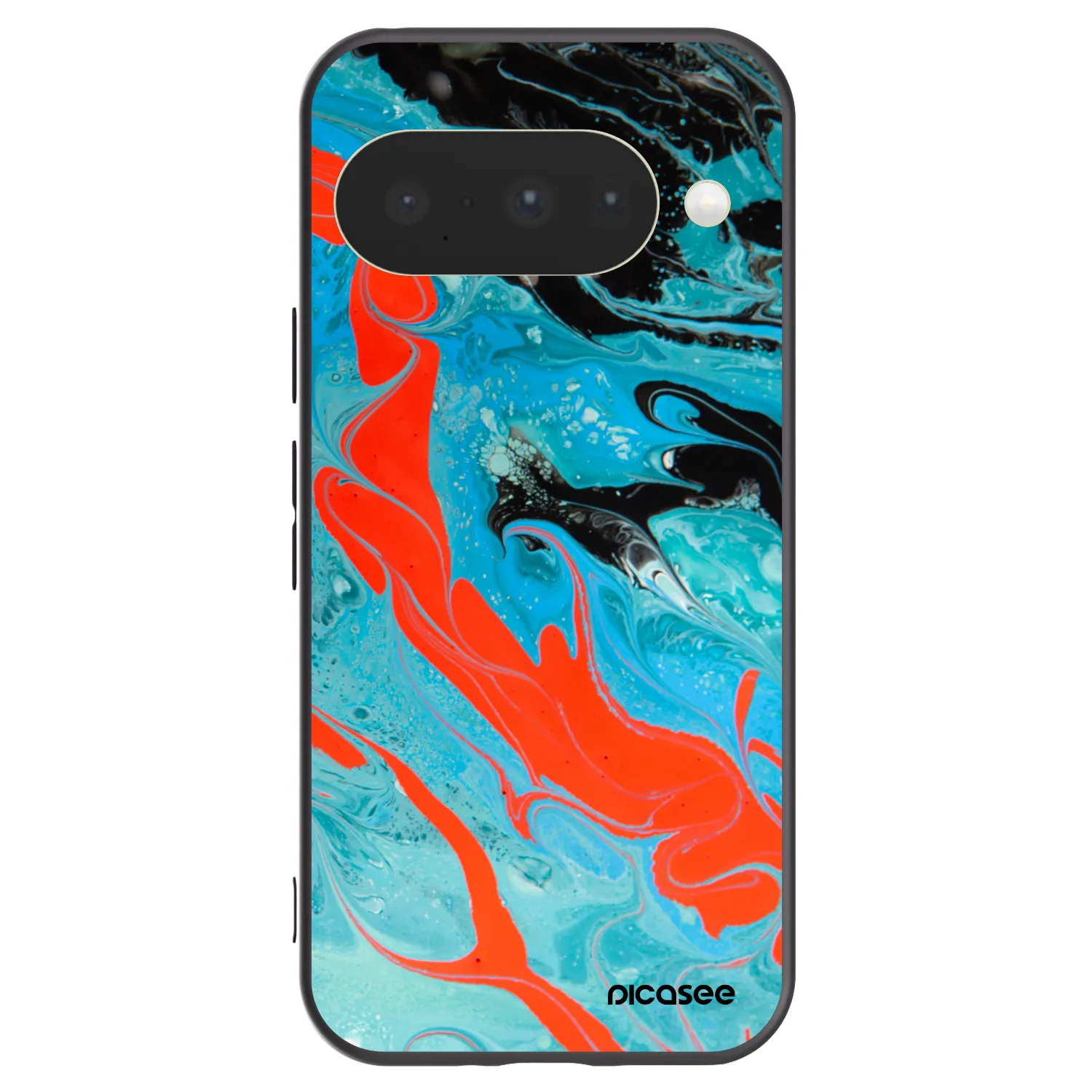 Picasee silikonowe czarne etui na Google Pixel 10 - Blue Magma